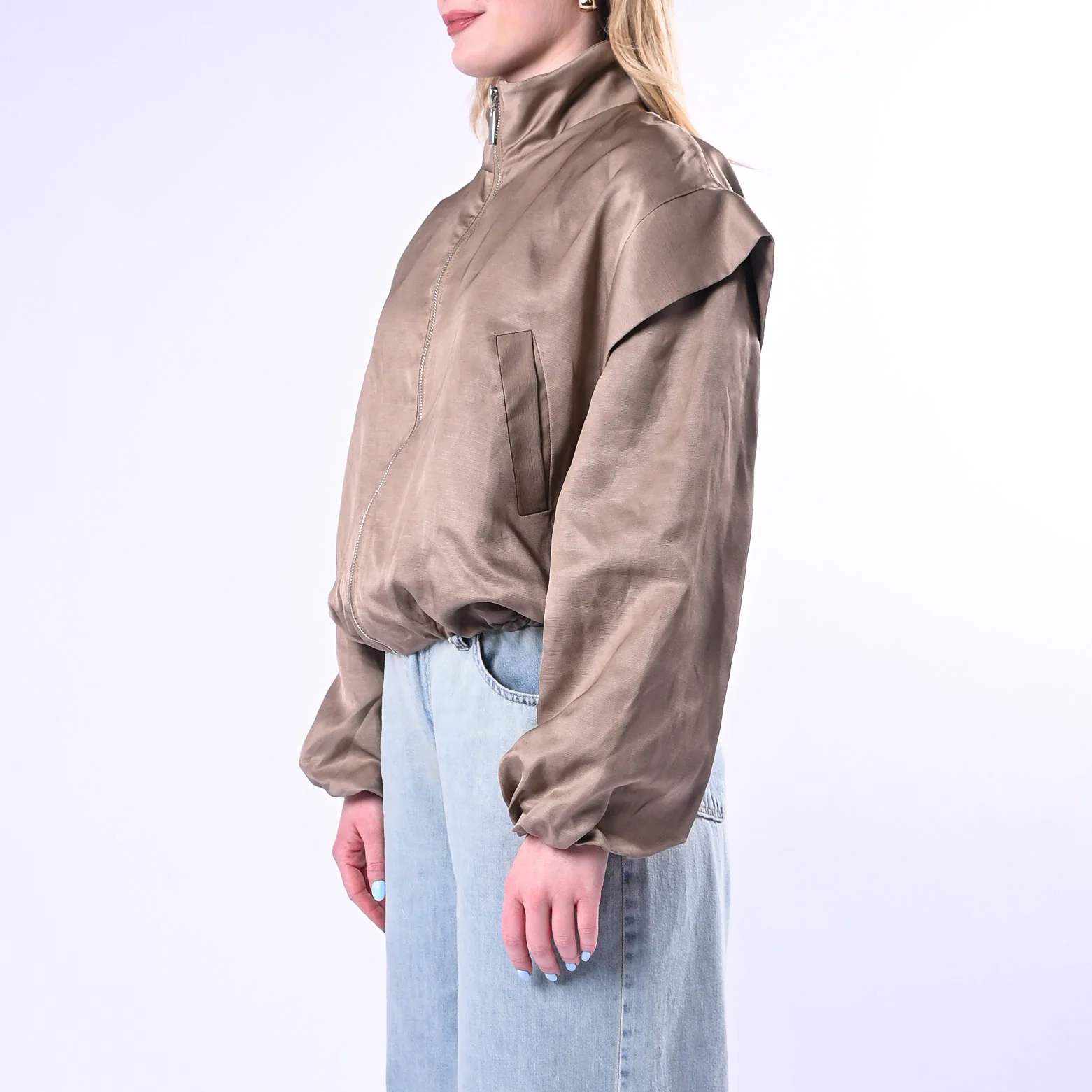 HAVEONE - BOMBER VISCOSA/LINO RIMBORSATO ART.KSV-Q082/B - BEIGE - Image 3