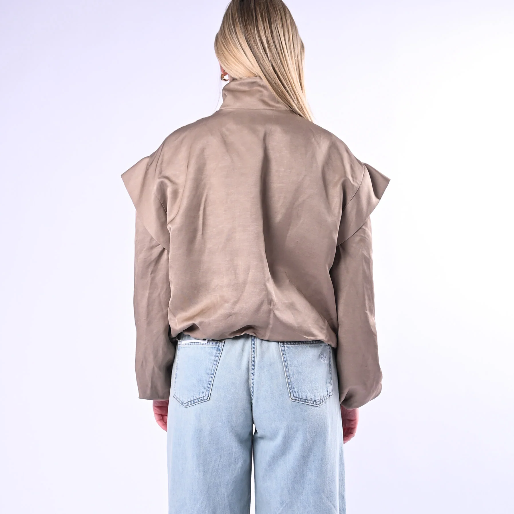HAVEONE - BOMBER VISCOSA/LINO RIMBORSATO ART.KSV-Q082/B - BEIGE - Image 4