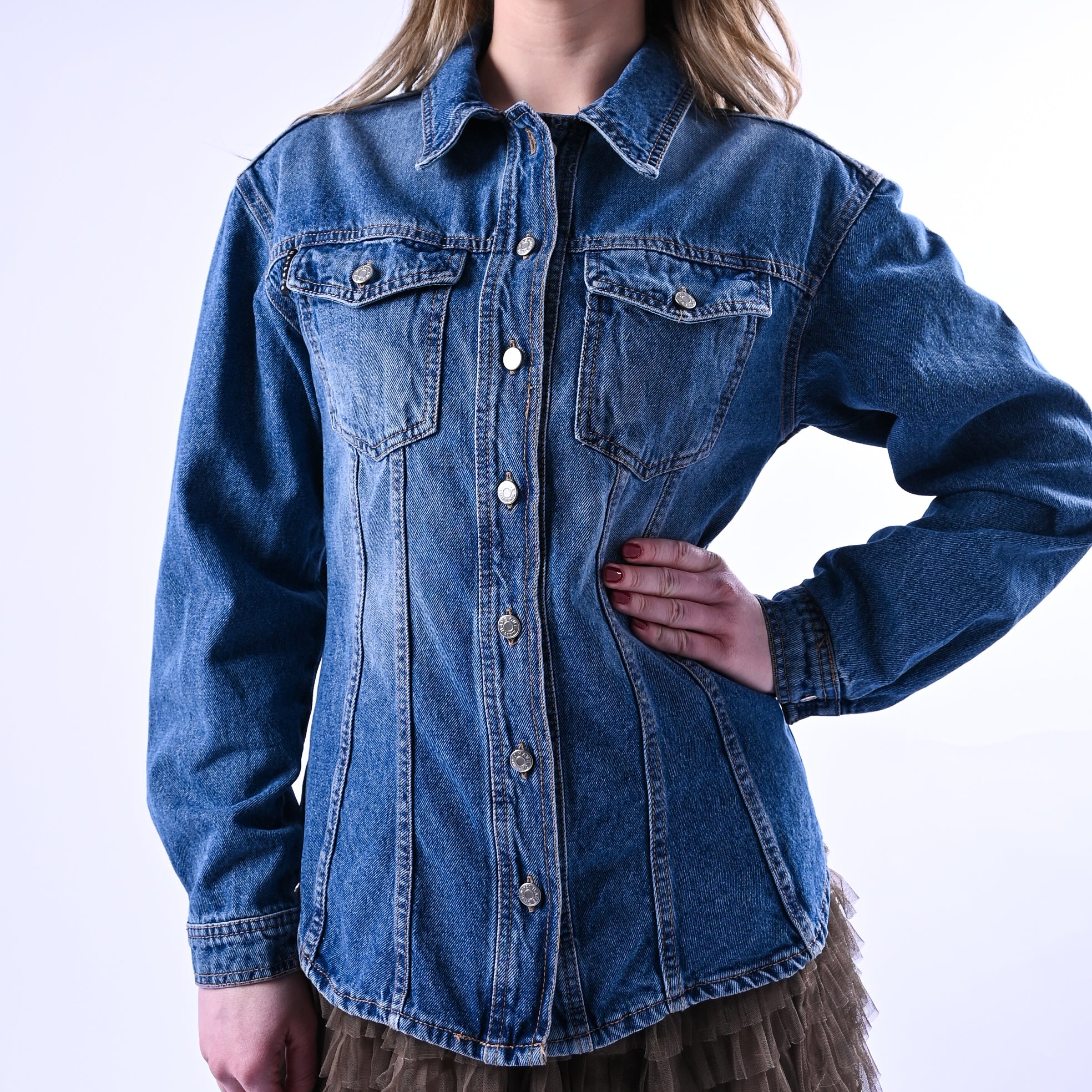 HAVEONE - CAMICIA DENIM SFIANCATA ART.CGZ-Q075 - LAVAGGIO MEDIO - Image 5
