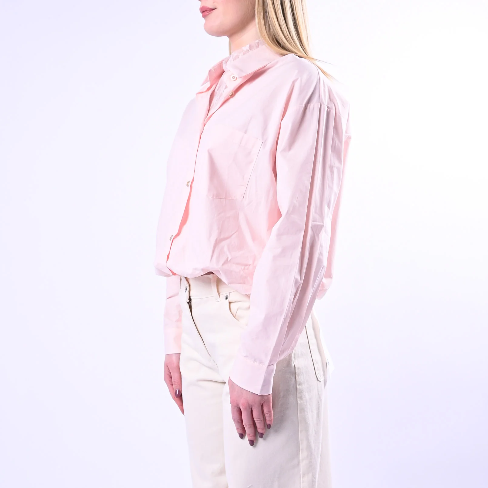 HAVEONE - CAMICIA DOPPIATA POPELINE+PIZZO ART.CJJ-Q187 - ROSA - Image 2