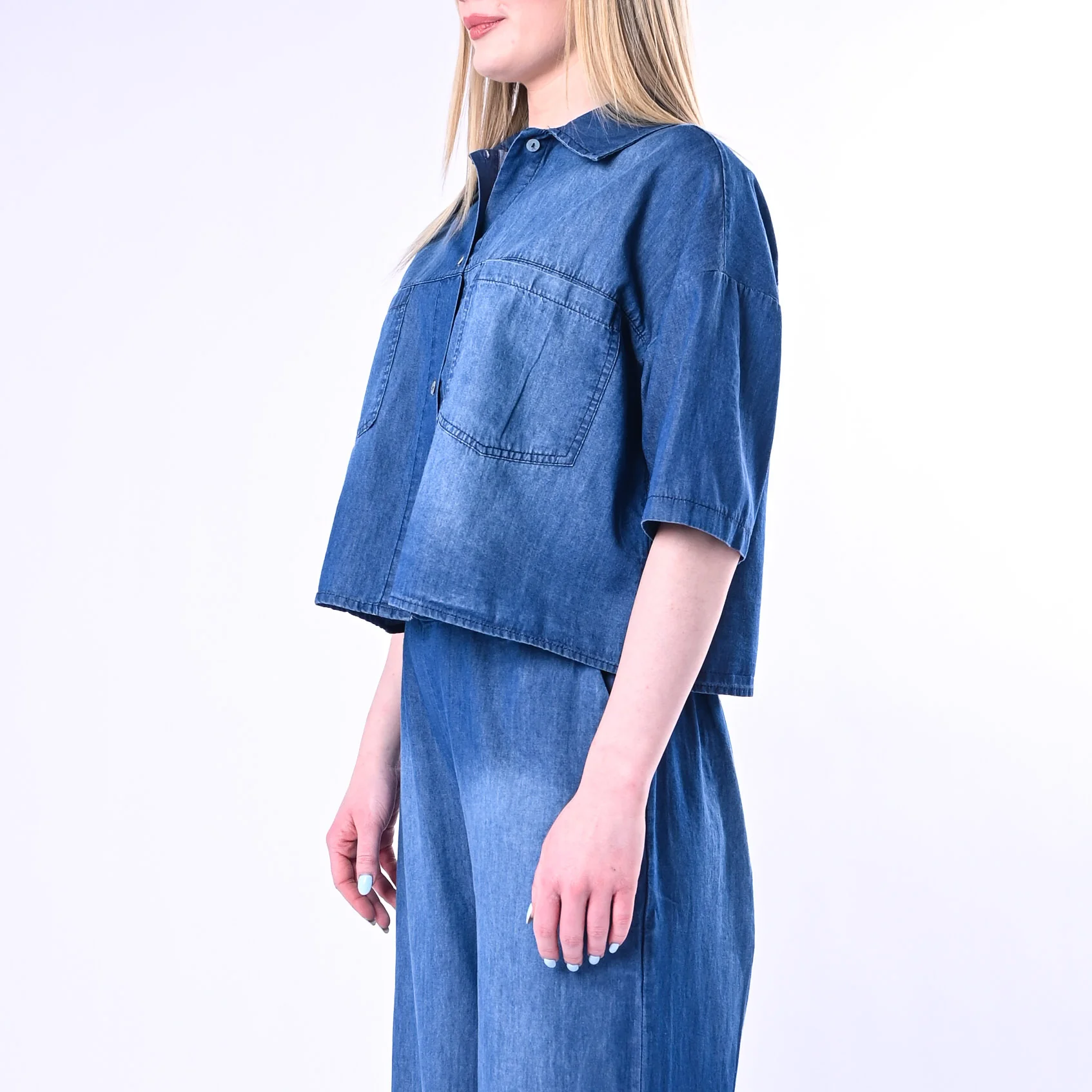 HAVEONE - CAMICIA OVER MEZZA MANICA IN CHAMBRAY ART.CNO-Q302/J - Image 3