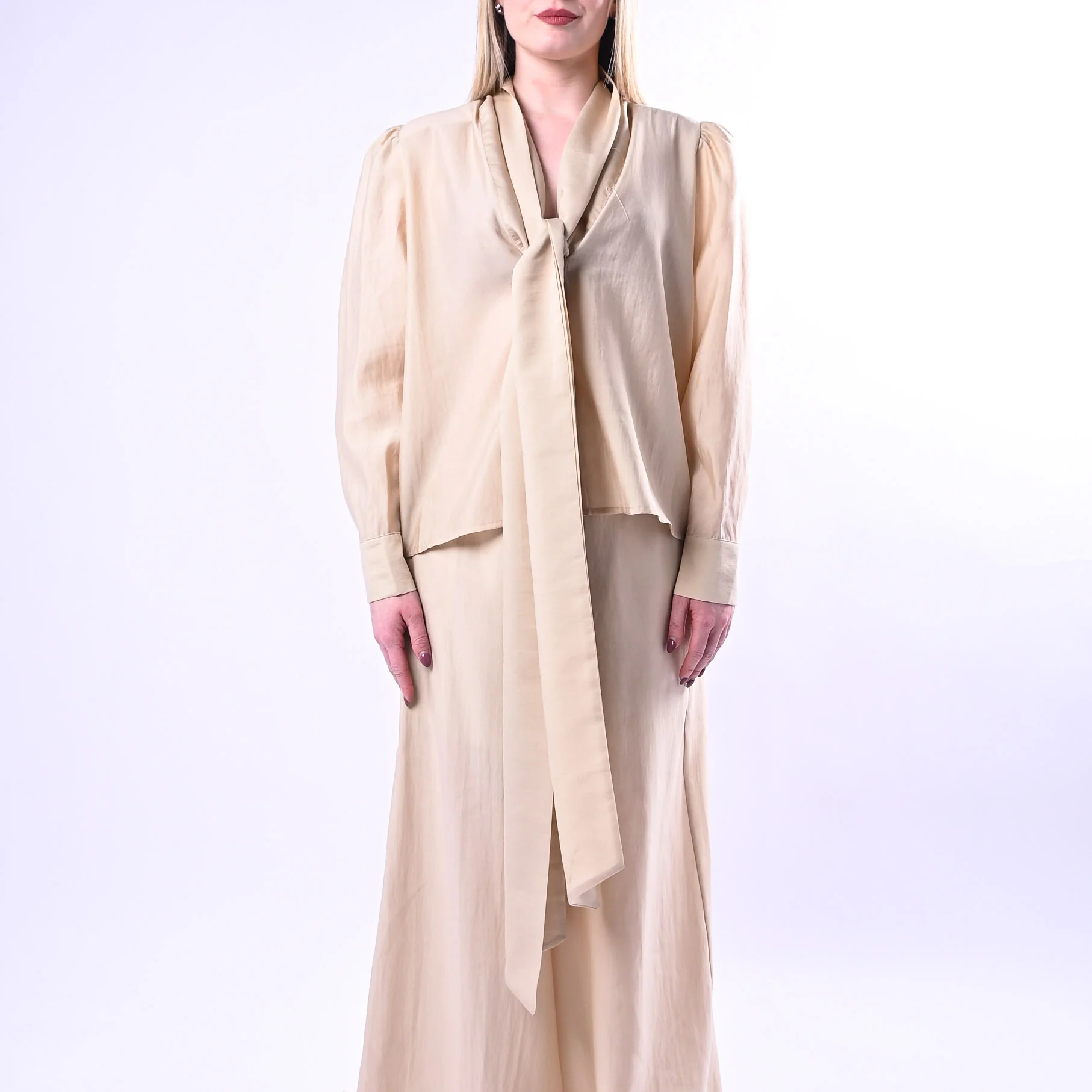 HAVEONE - CAMICIA SPALLA ARRICCIO E FUSCIACCA ART.CMA-Q266/B - BEIGE - Image 2