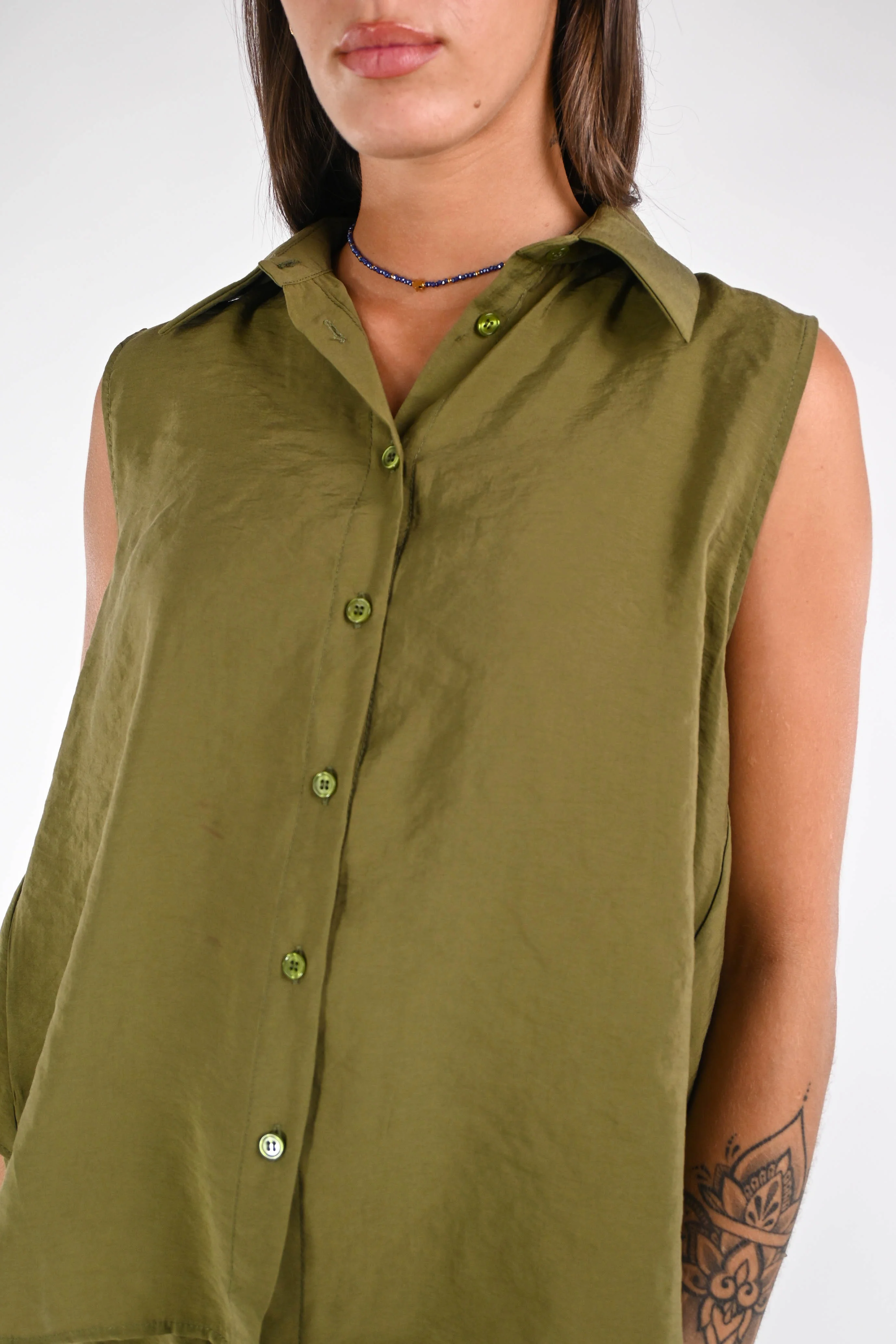 HAVEONE - CAMICIA SVASATA MODAL ART.CPA-N431 - MILITARE - Image 5
