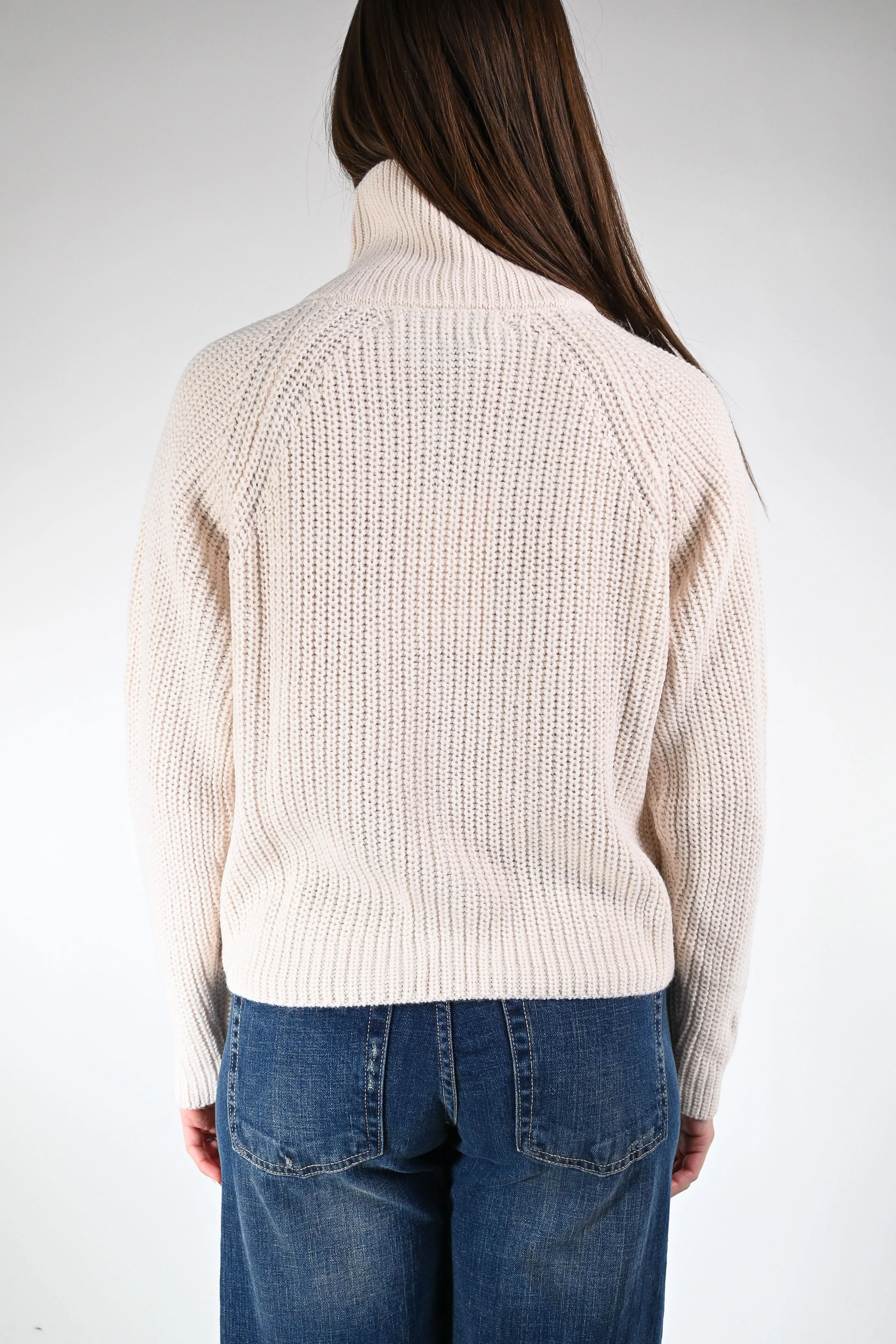 HAVEONE - CARDIGAN CON ZIP COSTA INGLESE ART.MHO-P419 - PANNA - Image 4