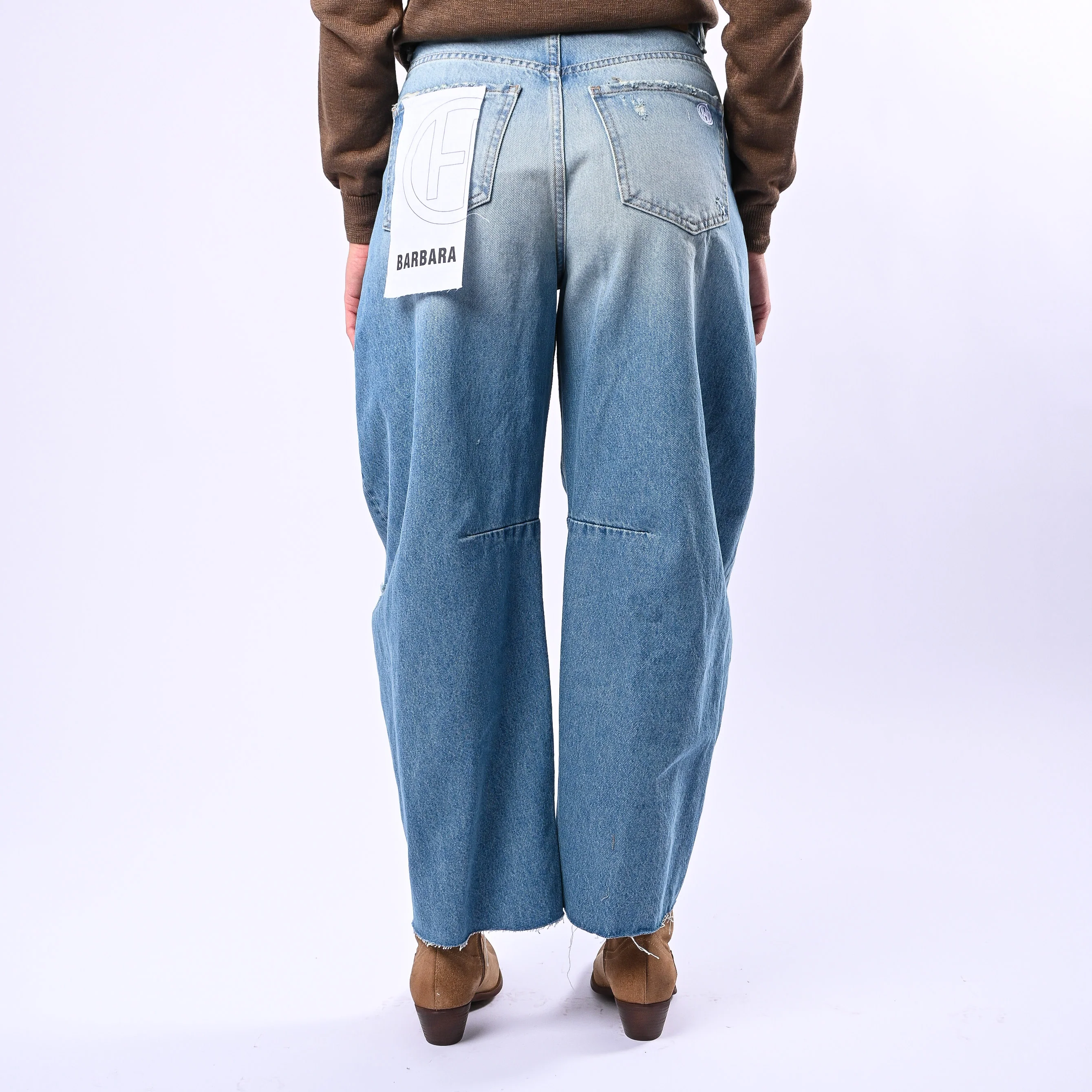 HAVEONE - JEANS BARBARA BALLOON CON ROTTURE ART.PFA-Q078 - LAVAGGIO CHIARO - Image 4