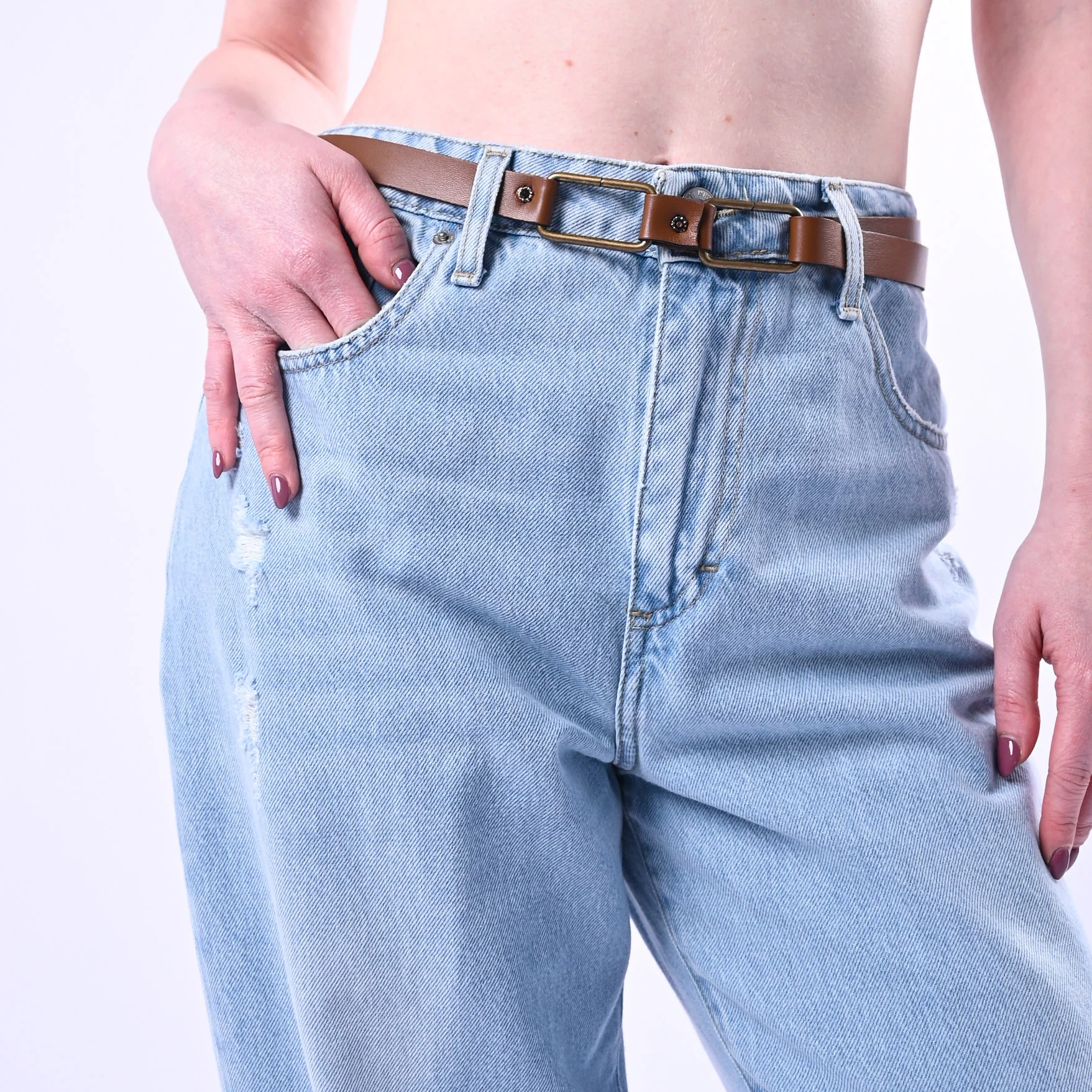 HAVEONE - JEANS MANDY TESSUTO FERMO ART.PLS-Q035 - BLEACH CHIARO - Image 5