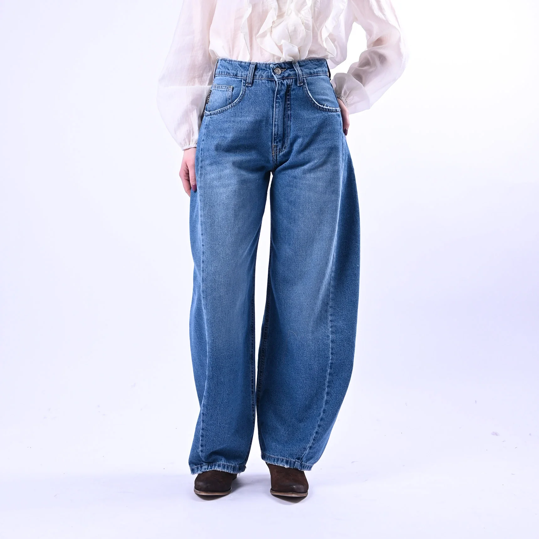 HAVEONE - JEANS MODELLO LORE WIDE LEG ART.PGZ-Q160 - LAVAGGIO MEDIO - Image 2