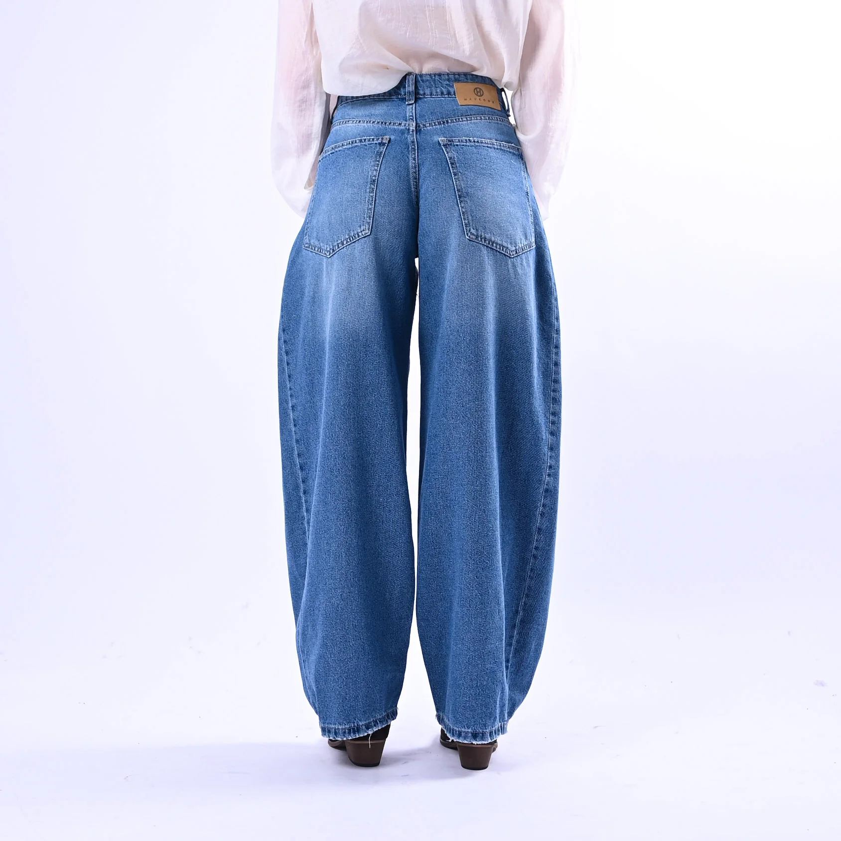 HAVEONE - JEANS MODELLO LORE WIDE LEG ART.PGZ-Q160 - LAVAGGIO MEDIO - Image 4