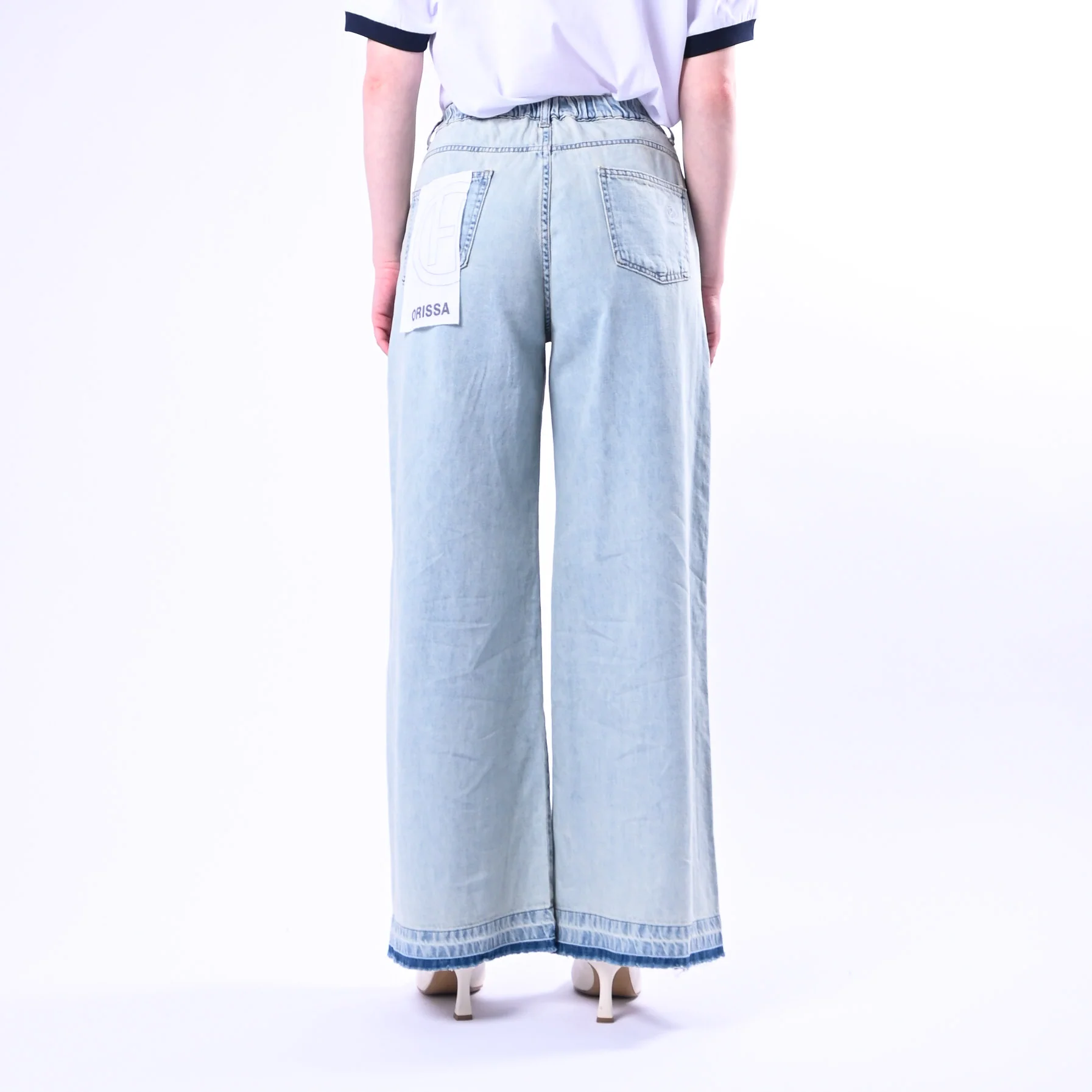 HAVEONE - JEANS ORISSA WIDE LEG ELASTICO IN VITA ART.PGZ-Q288 - JEANS CHIARO - Image 4