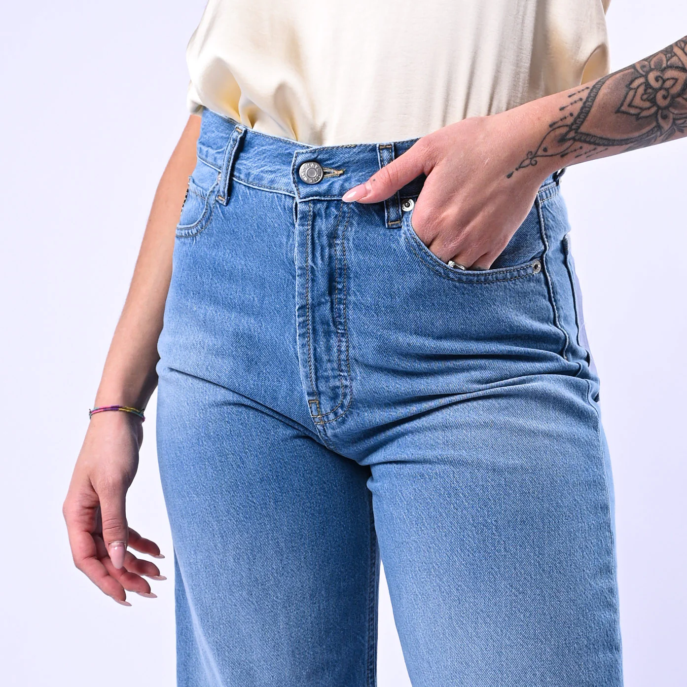 HAVEONE - JEANS STRAIGHT MODELLO KEIN ART.PFA-Q089 - LAVAGGIO CHIARO - Image 5