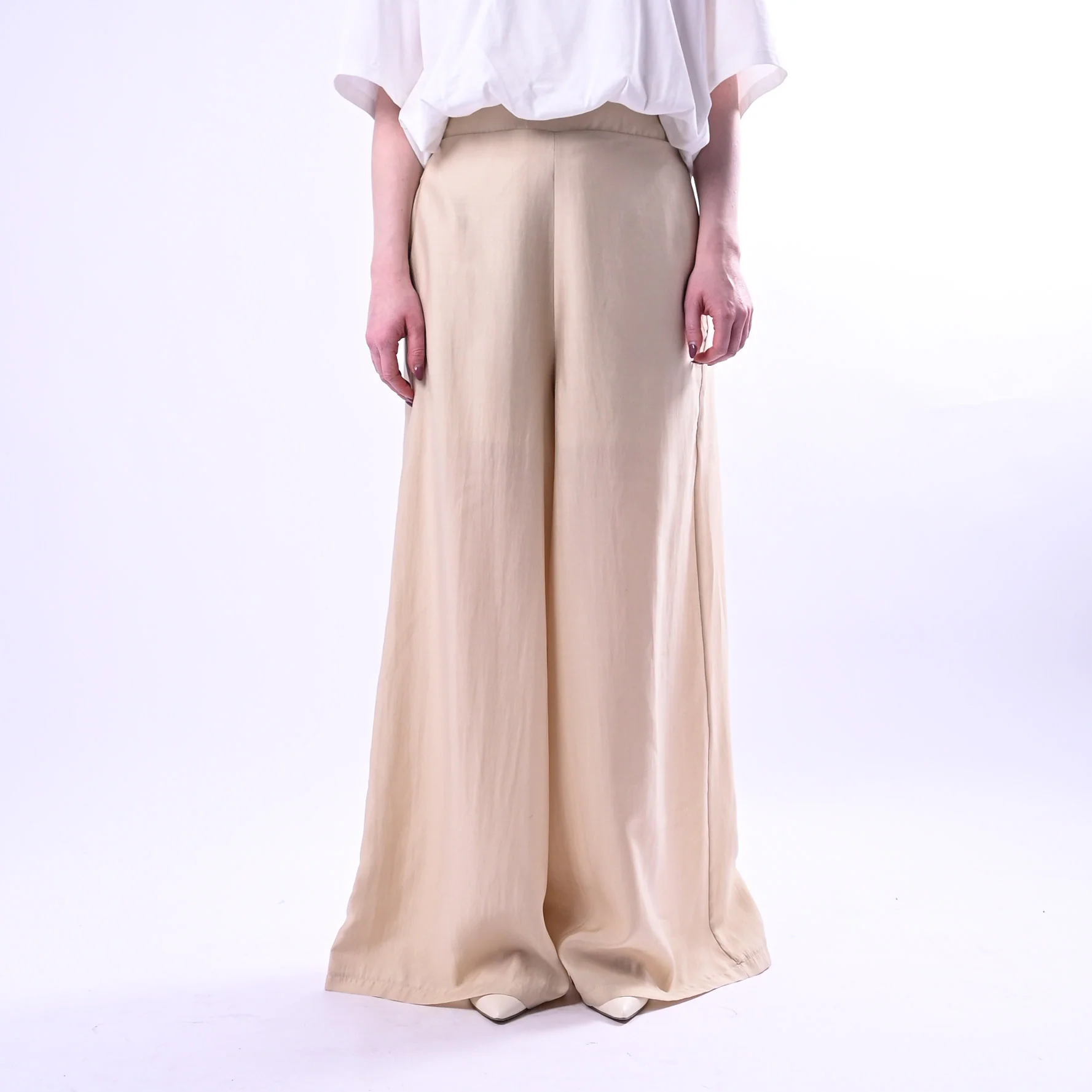 HAVEONE - PANTALONE AMPIO IN LYOCELL ART.PMA-Q400/B - BEIGE - Image 2