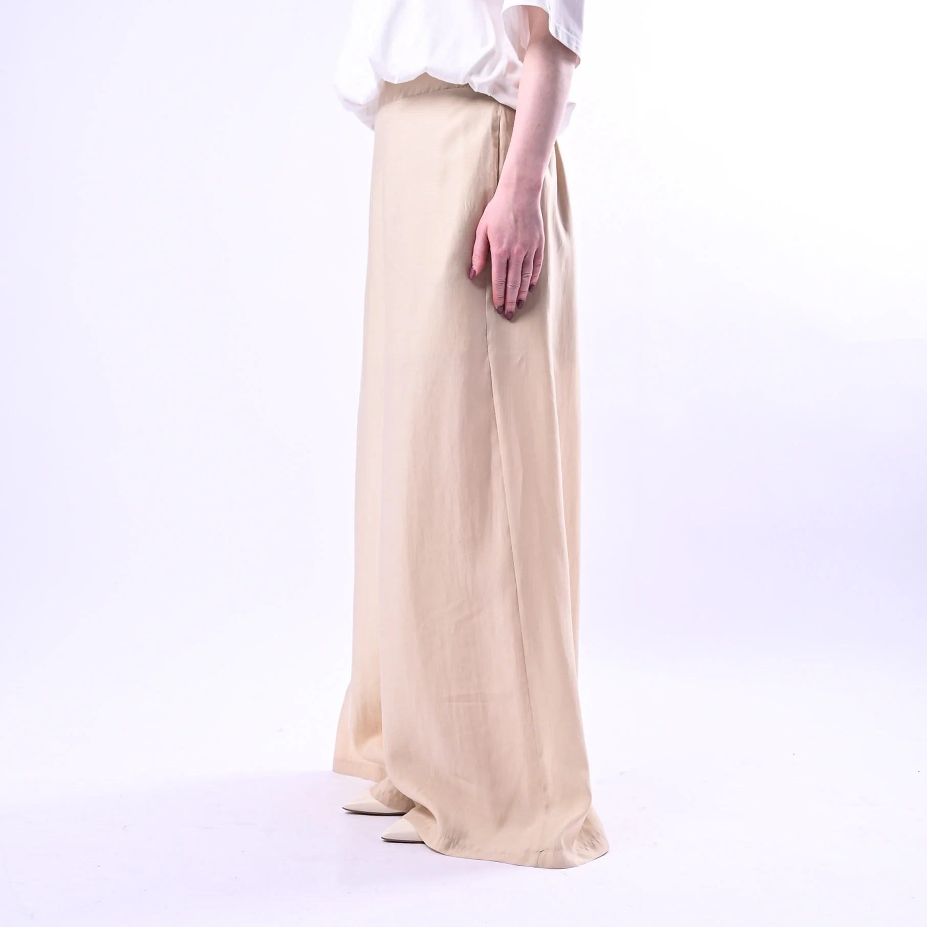 HAVEONE - PANTALONE AMPIO IN LYOCELL ART.PMA-Q400/B - BEIGE - Image 3