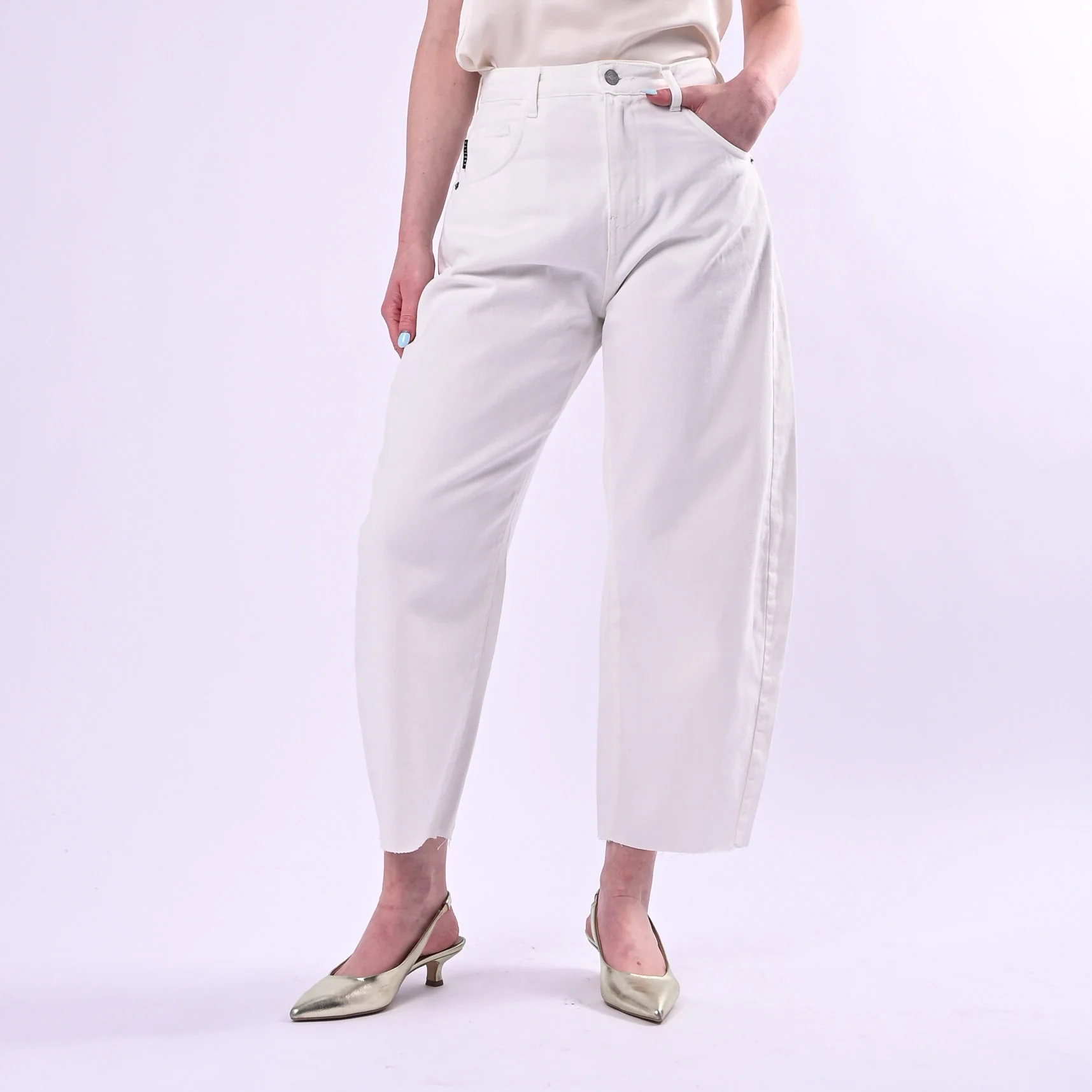 HAVEONE - PANTALONE BALLON MODELLO ARIA ART.PGZ-Q345/B - BIANCO