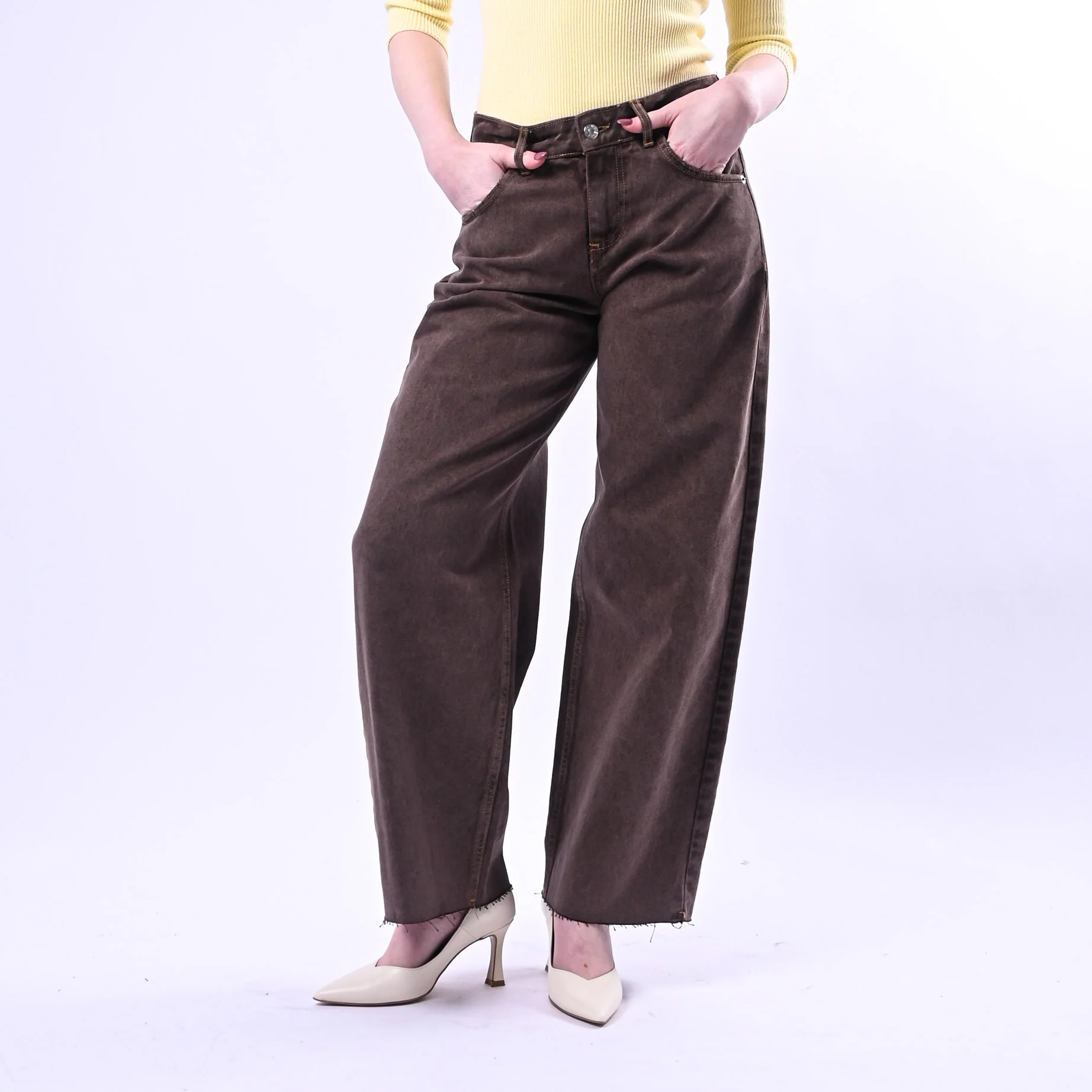 HAVEONE - PANTALONE BULL DENIM TAGLIO VIVO ART.PGZ-Q116 - LAVATO MORO