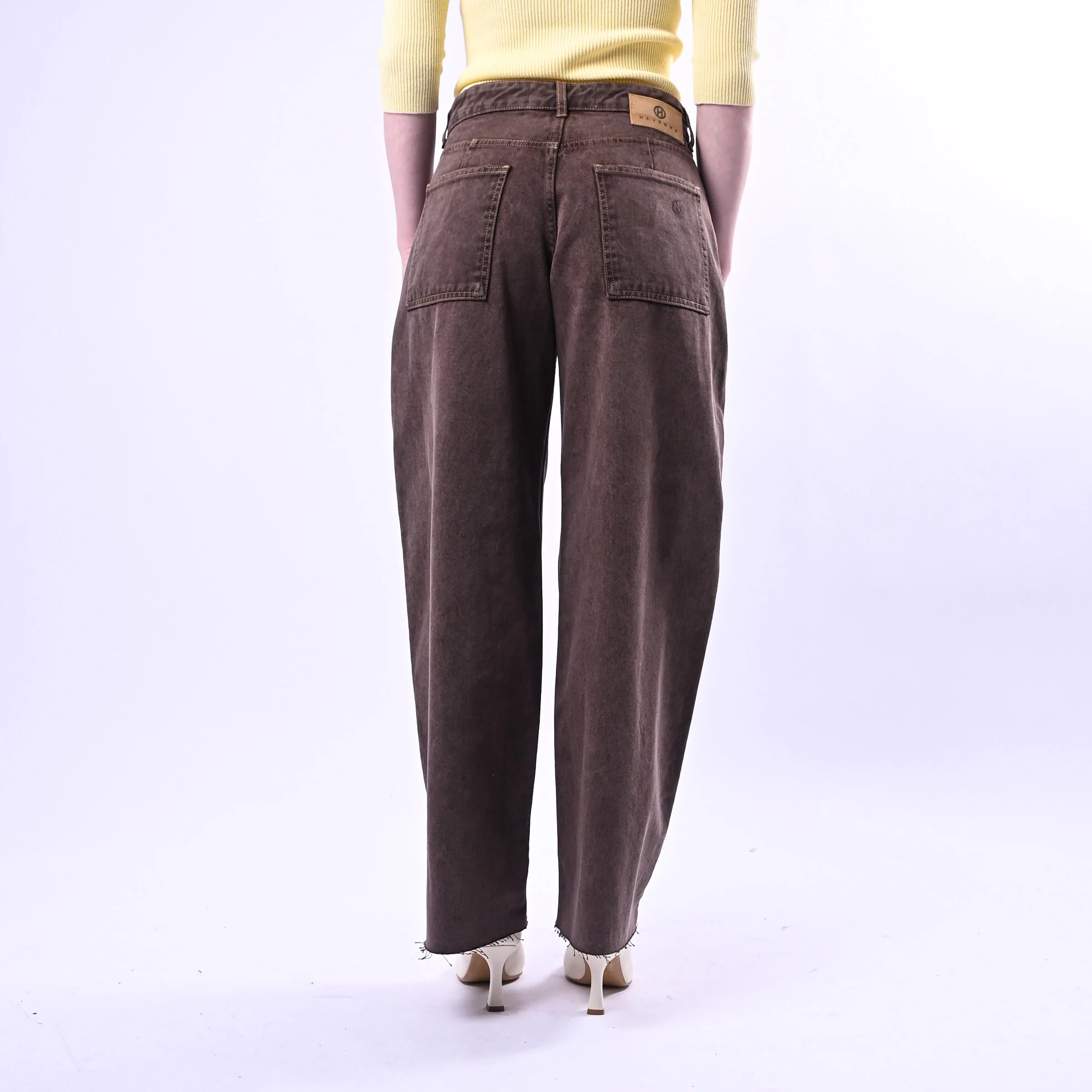 HAVEONE - PANTALONE BULL DENIM TAGLIO VIVO ART.PGZ-Q116 - LAVATO MORO - Image 4