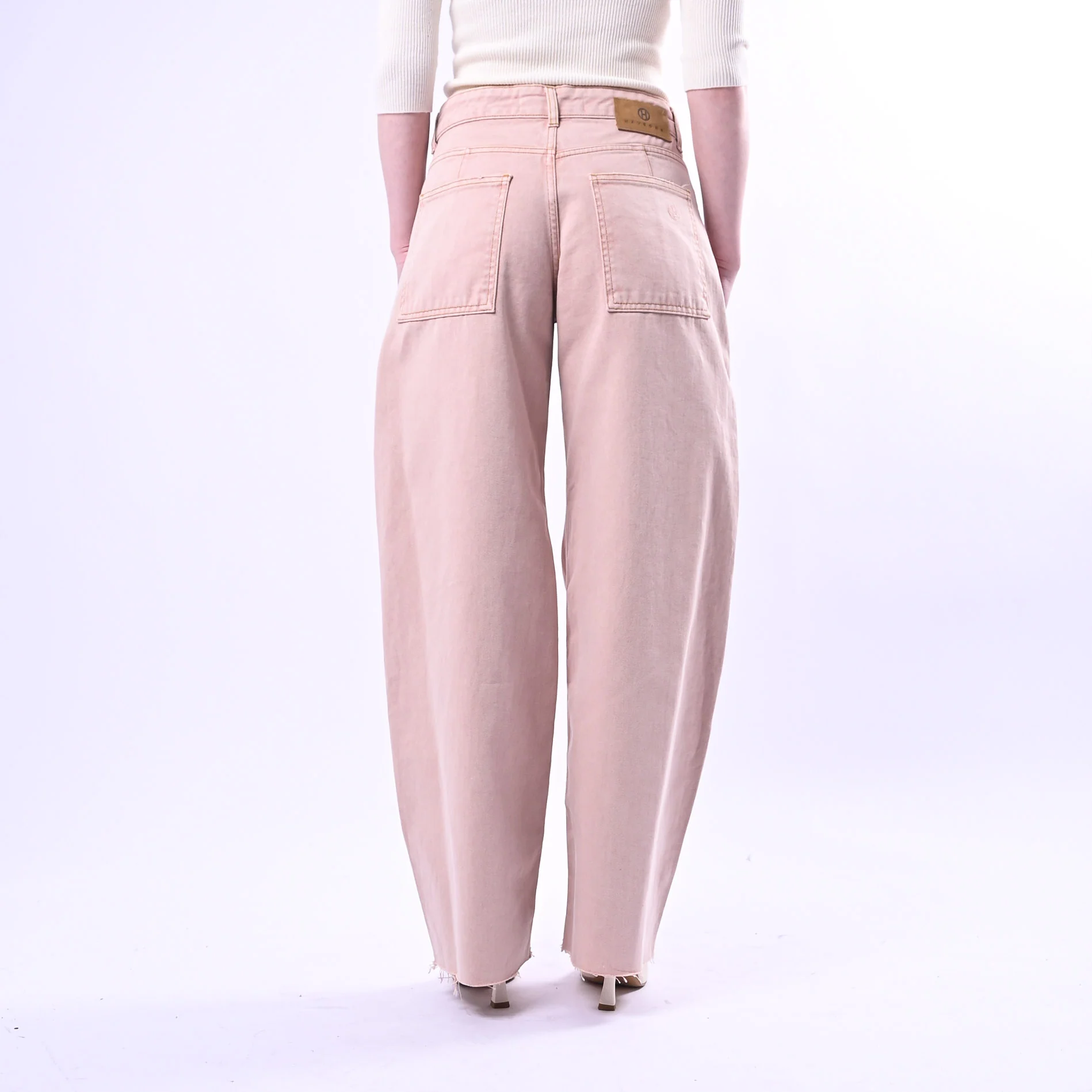 HAVEONE - PANTALONE BULL DENIM TAGLIO VIVO ART.PGZ-Q116 - LAVATO ROSA - Image 4