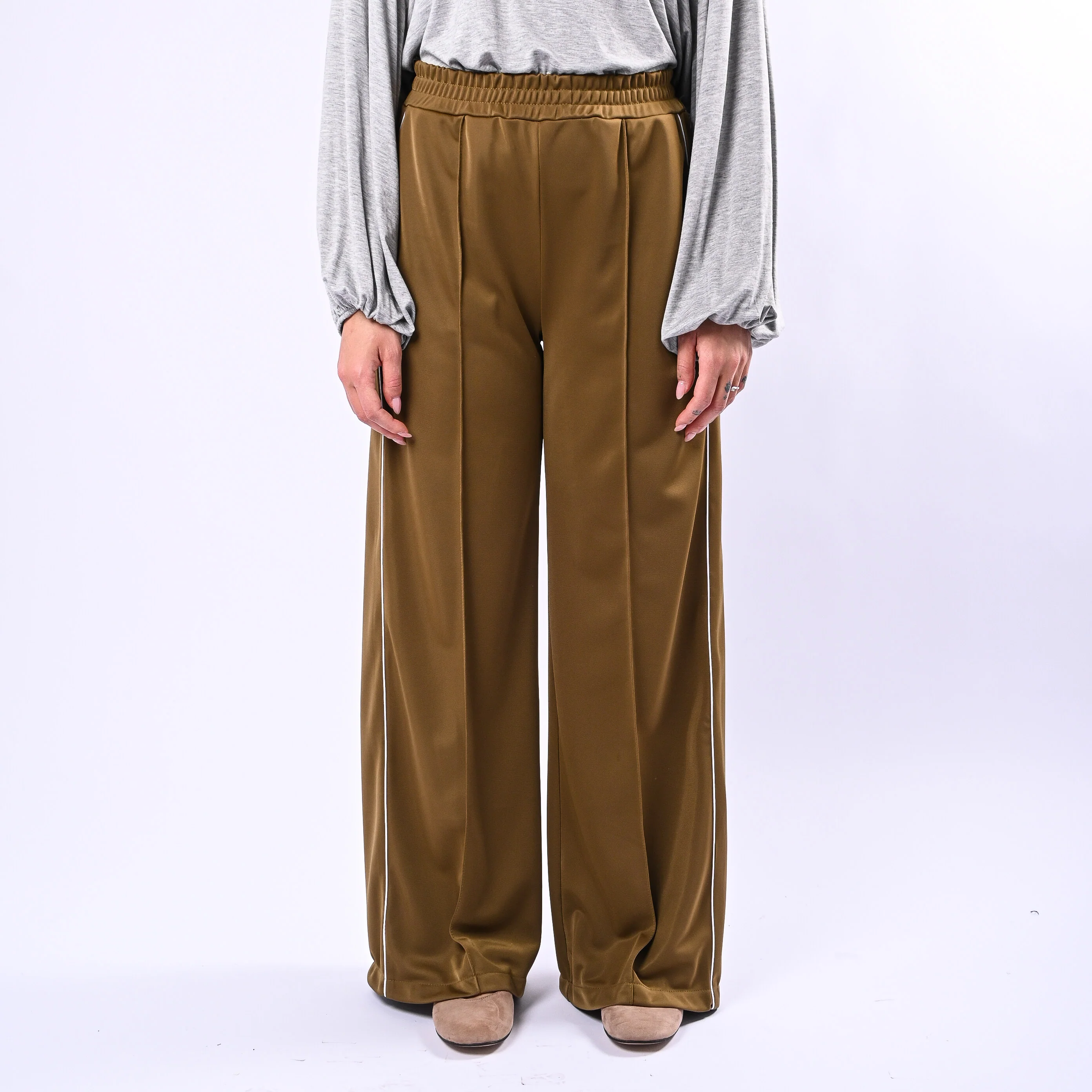 HAVEONE - PANTALONE PALAZZO ACETATO ART.PVS-Q166 - OLIO - Image 2