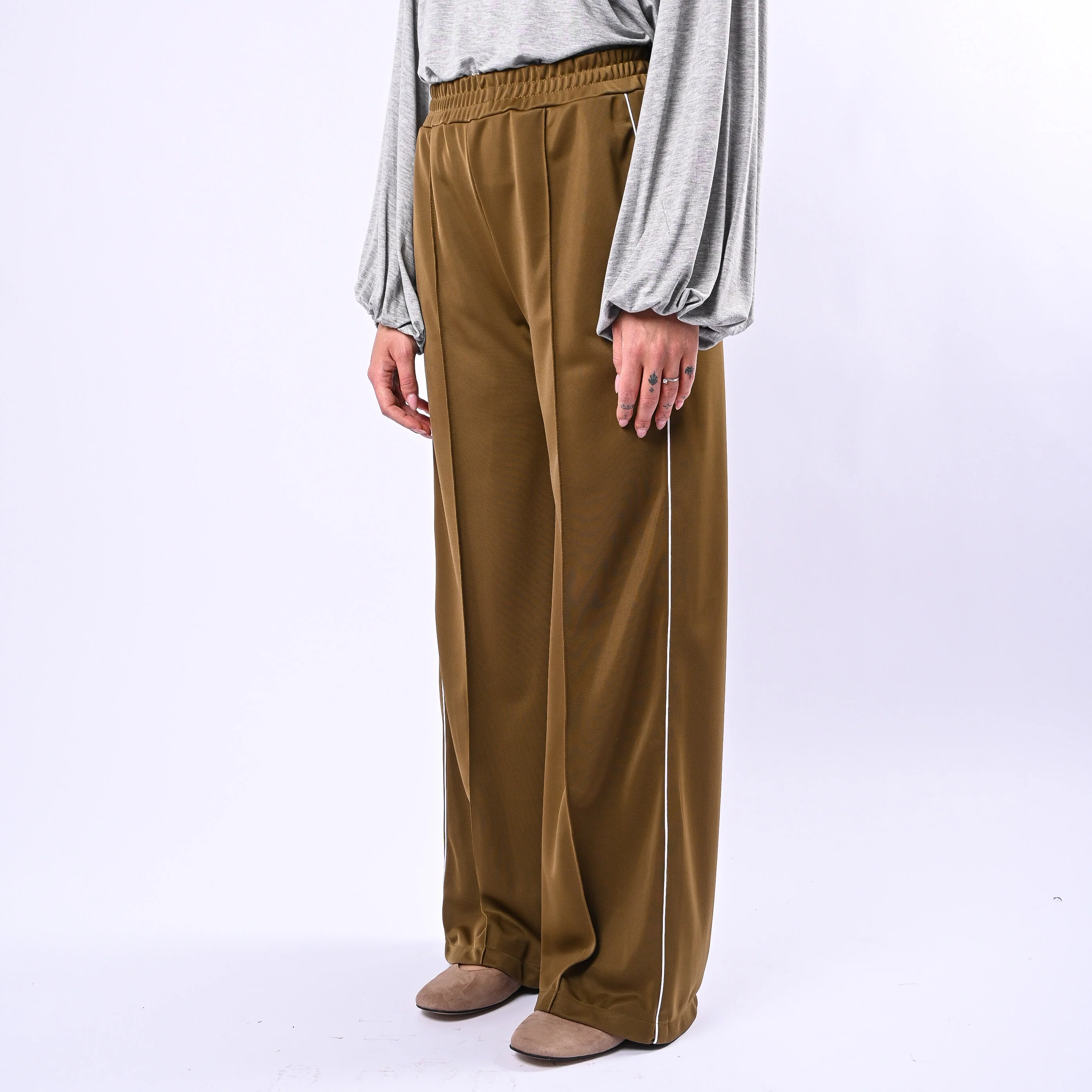 HAVEONE - PANTALONE PALAZZO ACETATO ART.PVS-Q166 - OLIO - Image 3