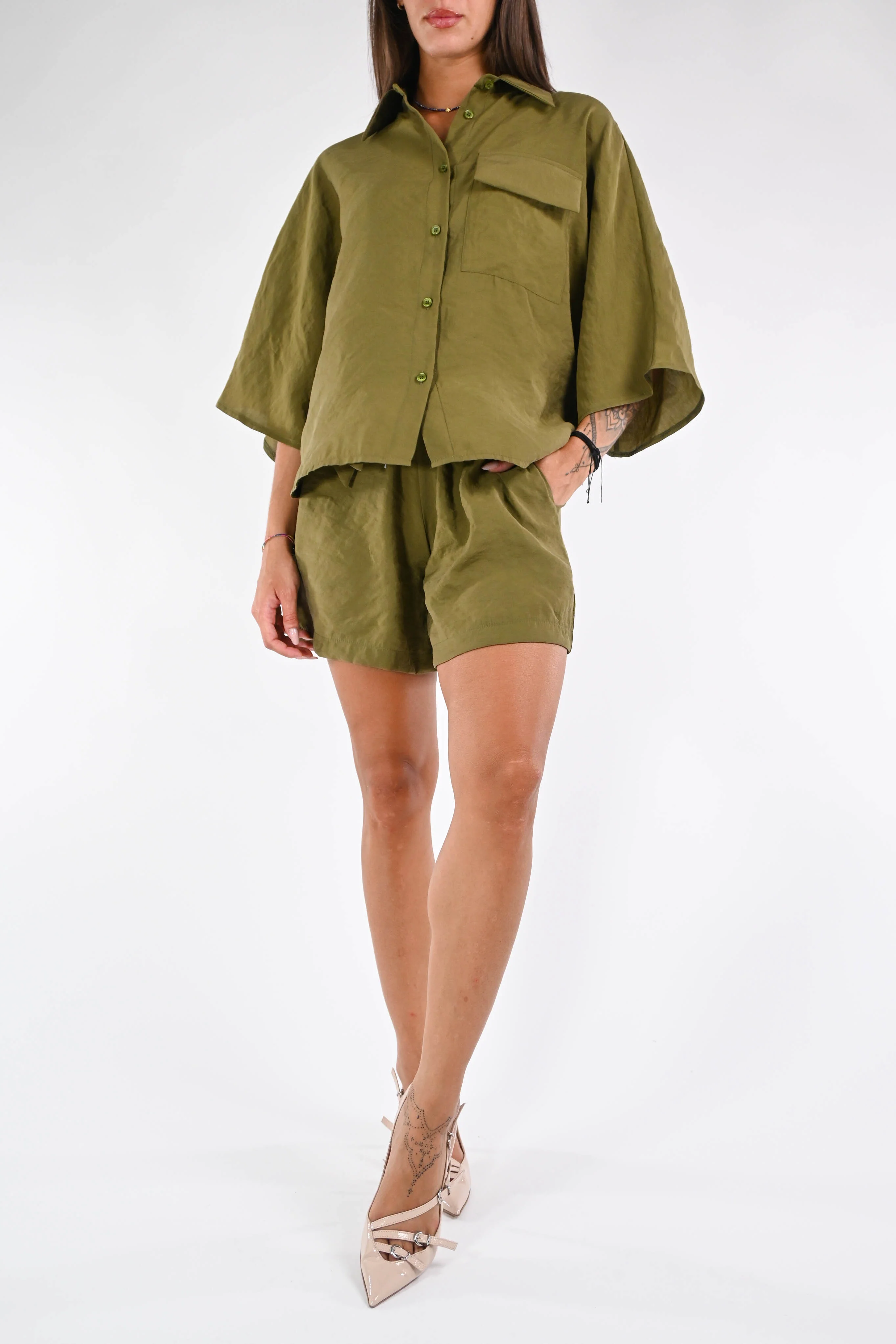 HAVEONE - SHORT ELASTICO IN VITA ART.PPA-N522 - MILITARE - Image 6