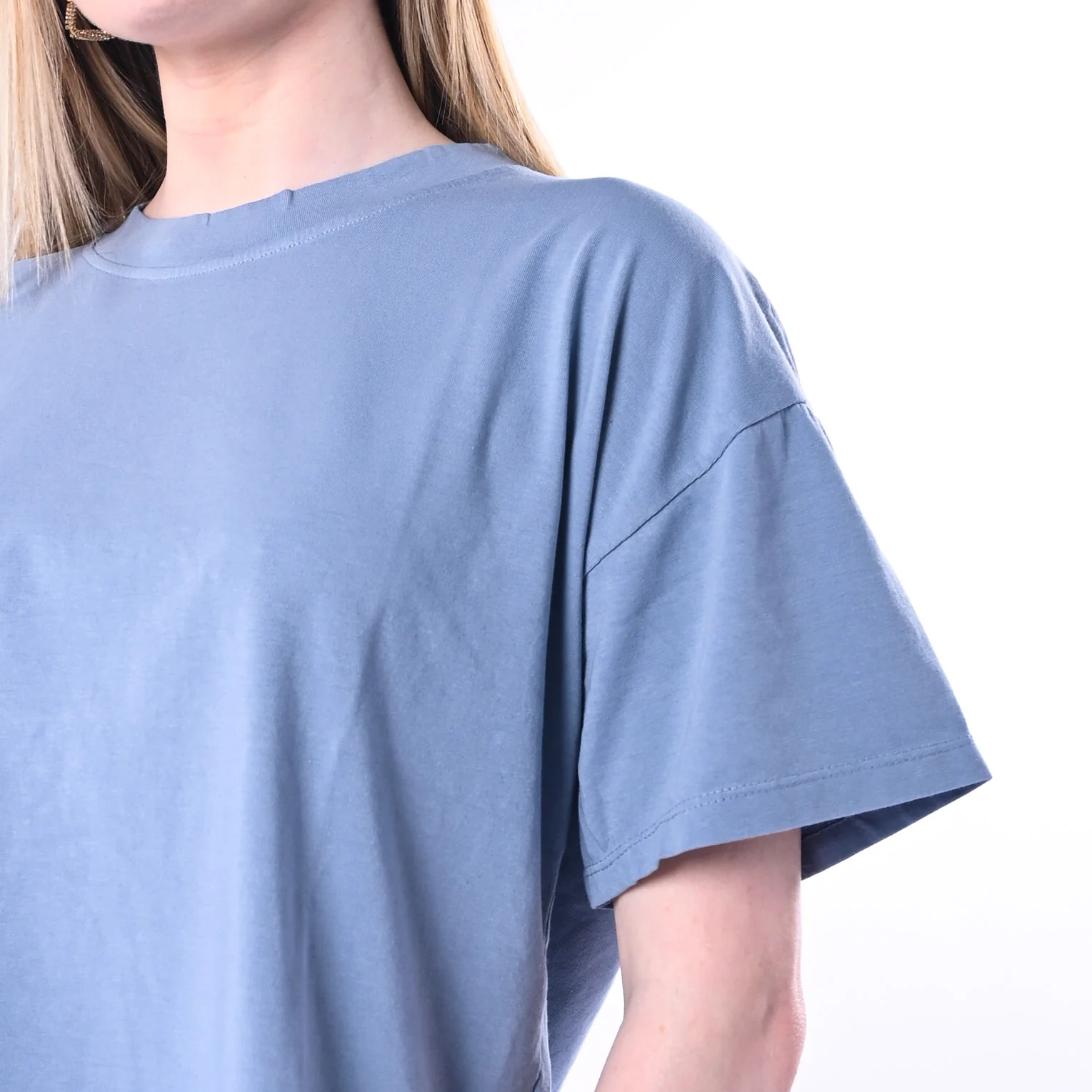 HAVEONE - T-SHIRT GIROCOLLO A SCATOLA ART.MJS-Q017/J - JEANS - Image 5