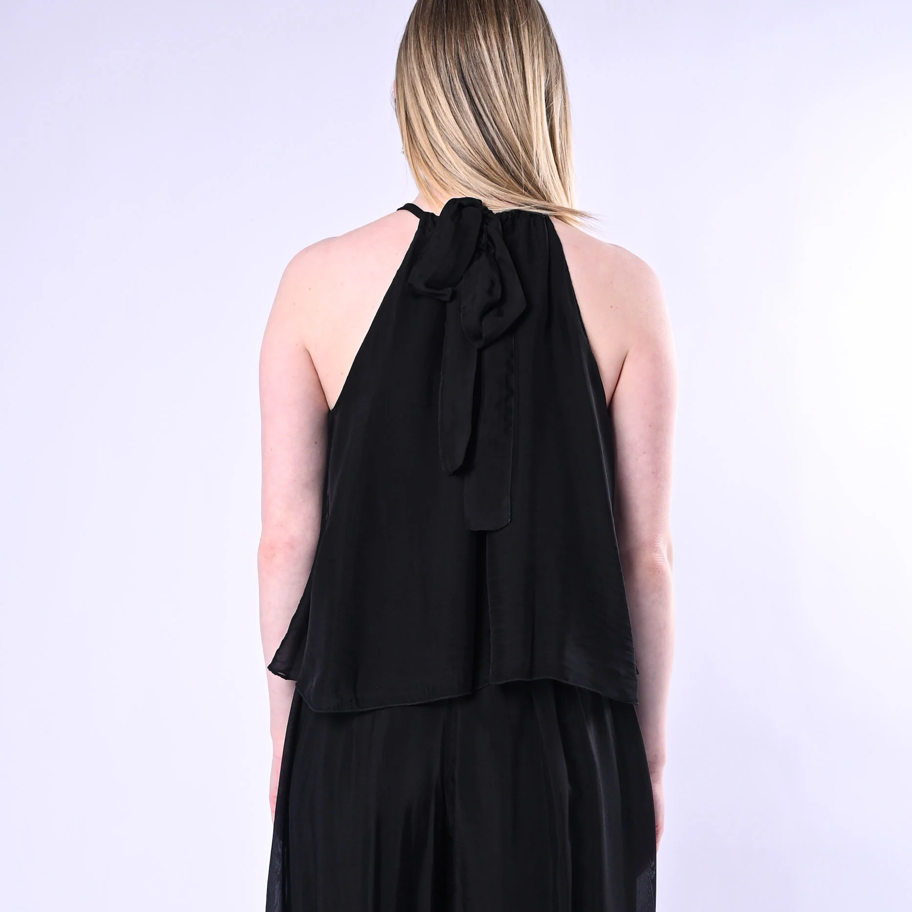 HAVEONE - TOP SCOLLO AMERICANA CON ACCCESSORIO ART.RFF-Q009/N - NERO - Image 4