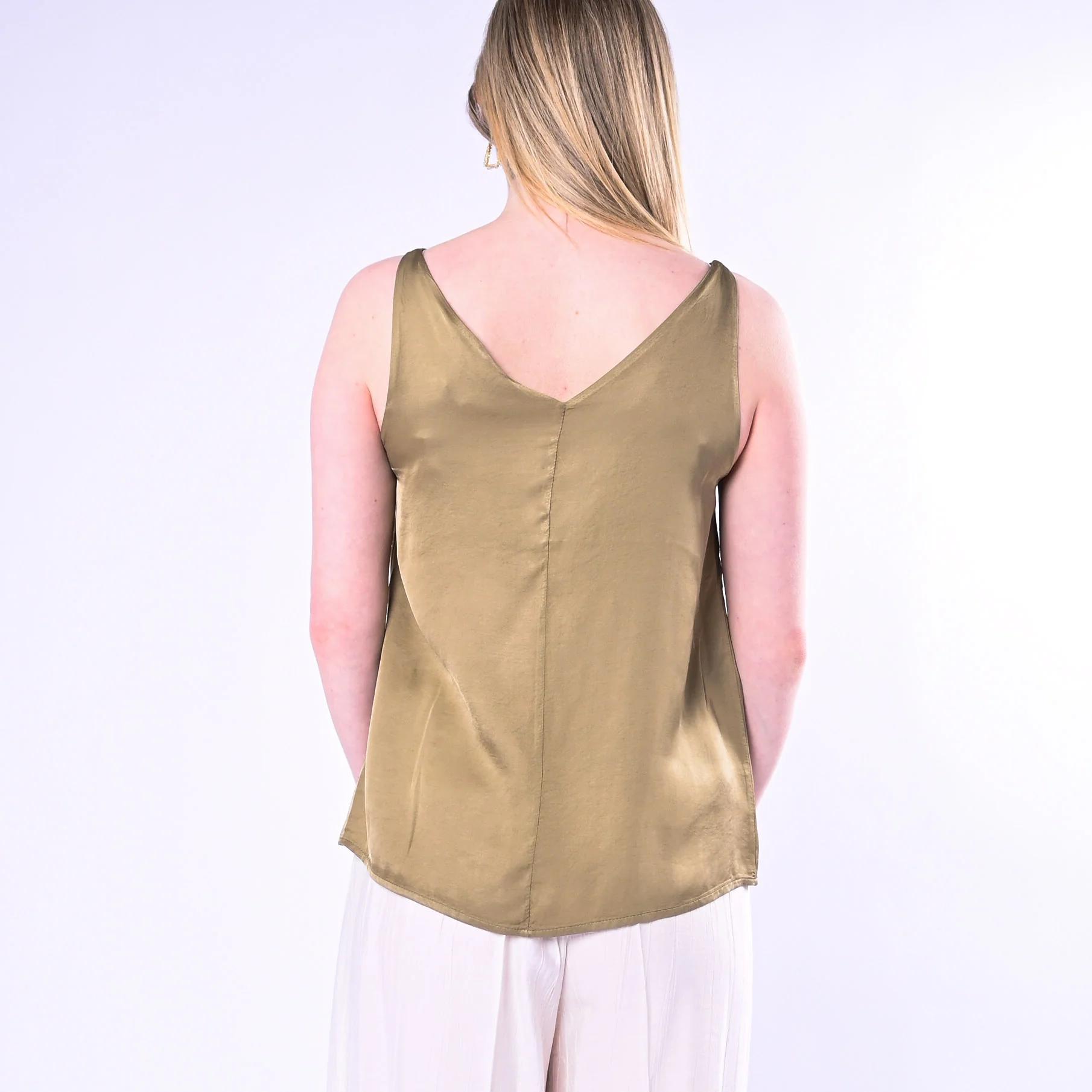 HAVEONE - TOP SCOLLO V IN VISCOSA ART.RWG-Q014/V - VERDE - Image 3