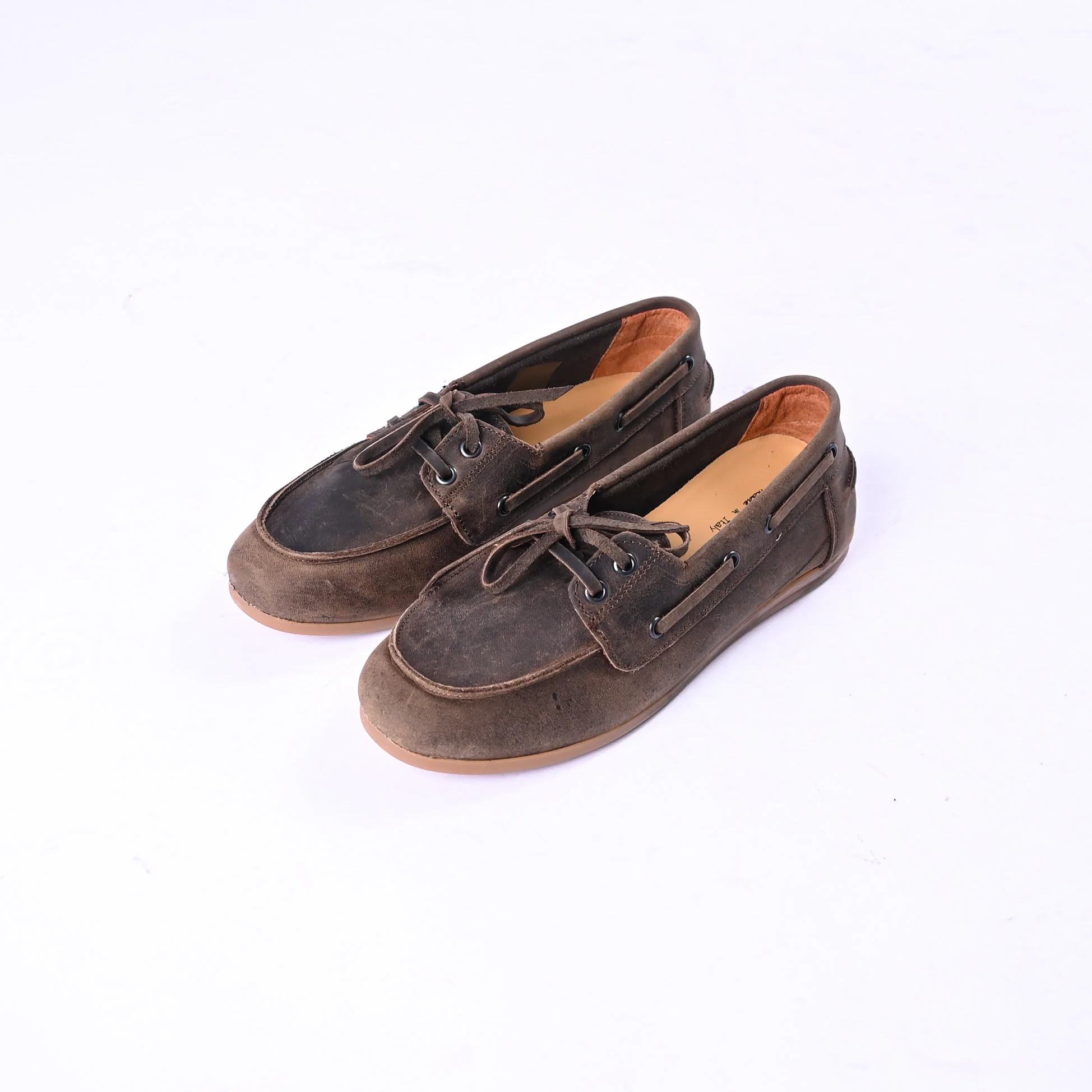 LATIKA - MOCASSINO NABUK MODELLO BARCA ART.LTK04/TM - TESTA DI MORO