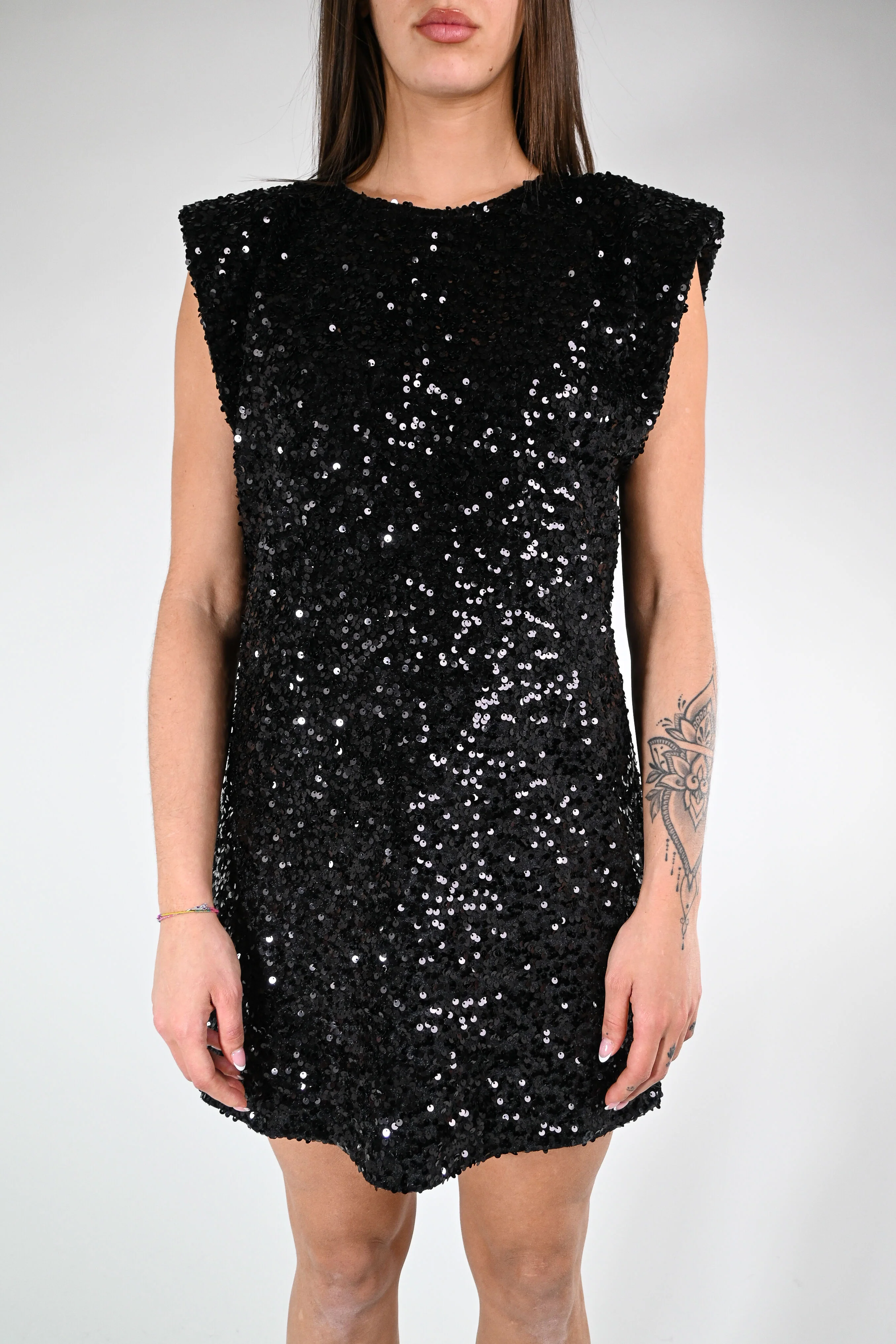 MOTEL - ABITO LONGUETTE IN PAILLETTES ART.W25AC57 - NERO - Image 3