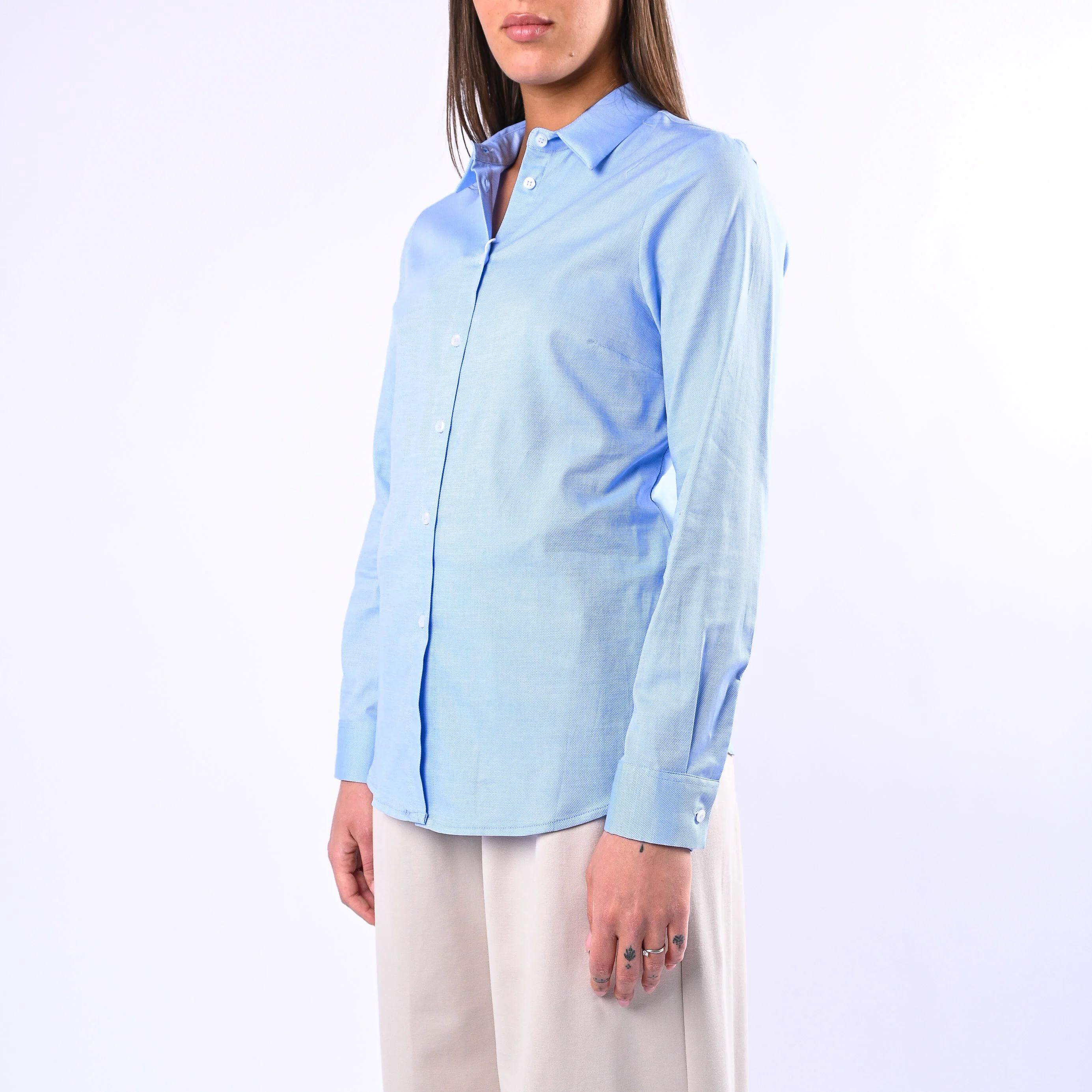 MOTEL - CAMICIA SLIM IN OXFORD ART.900/MO - AZZURRO - Image 3