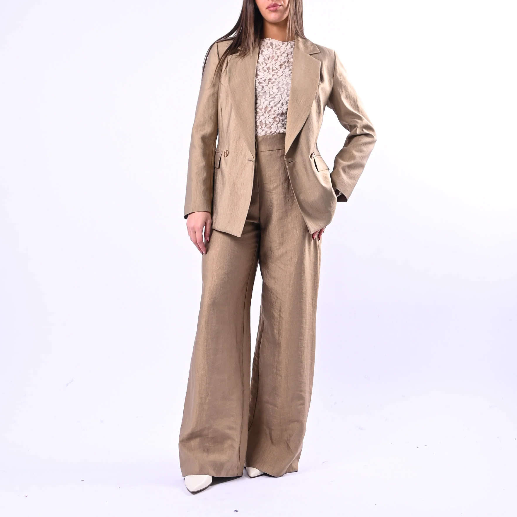 MOTEL - GIACCA DOPPIOPETTO IN SHANTUNG ART.26B3808 - BISCOTTO