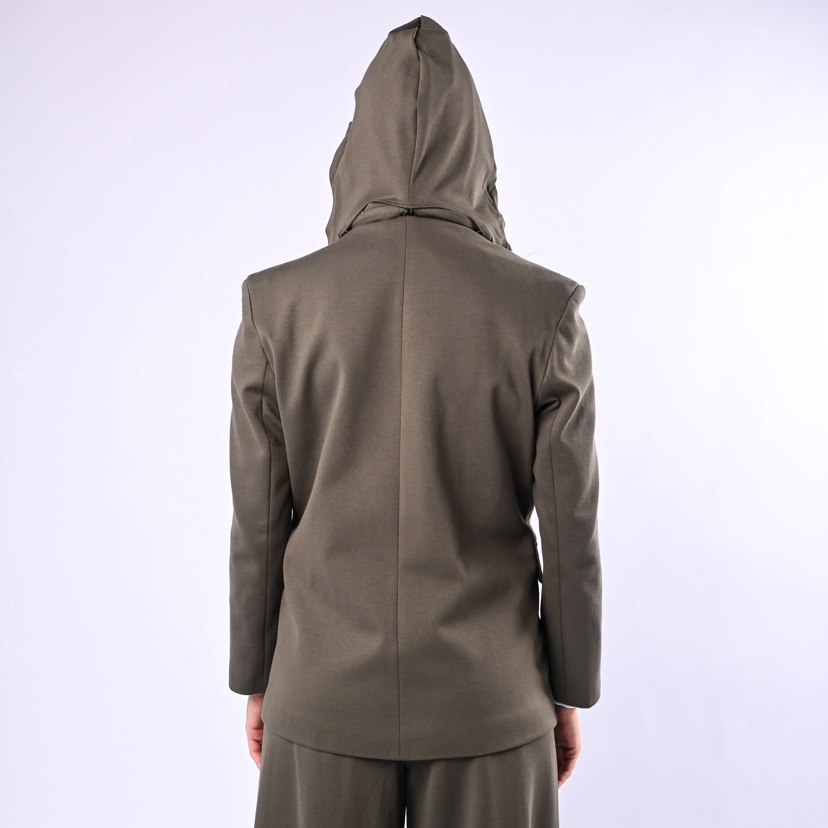 MOTEL - GIACCA PUNTO MILANO CON CAPPUCCIO REMOVIBILE ART.26B3677 - MILITARE - Image 5