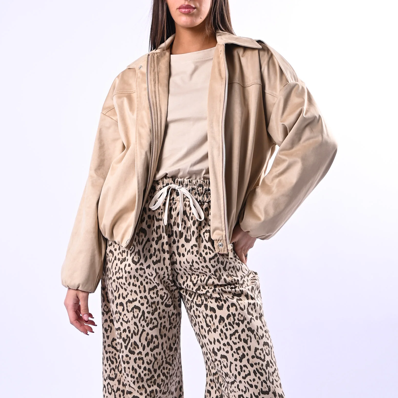 MOTEL - GIUBBINO OVER ECODAINETTO ART.126031L - BEIGE