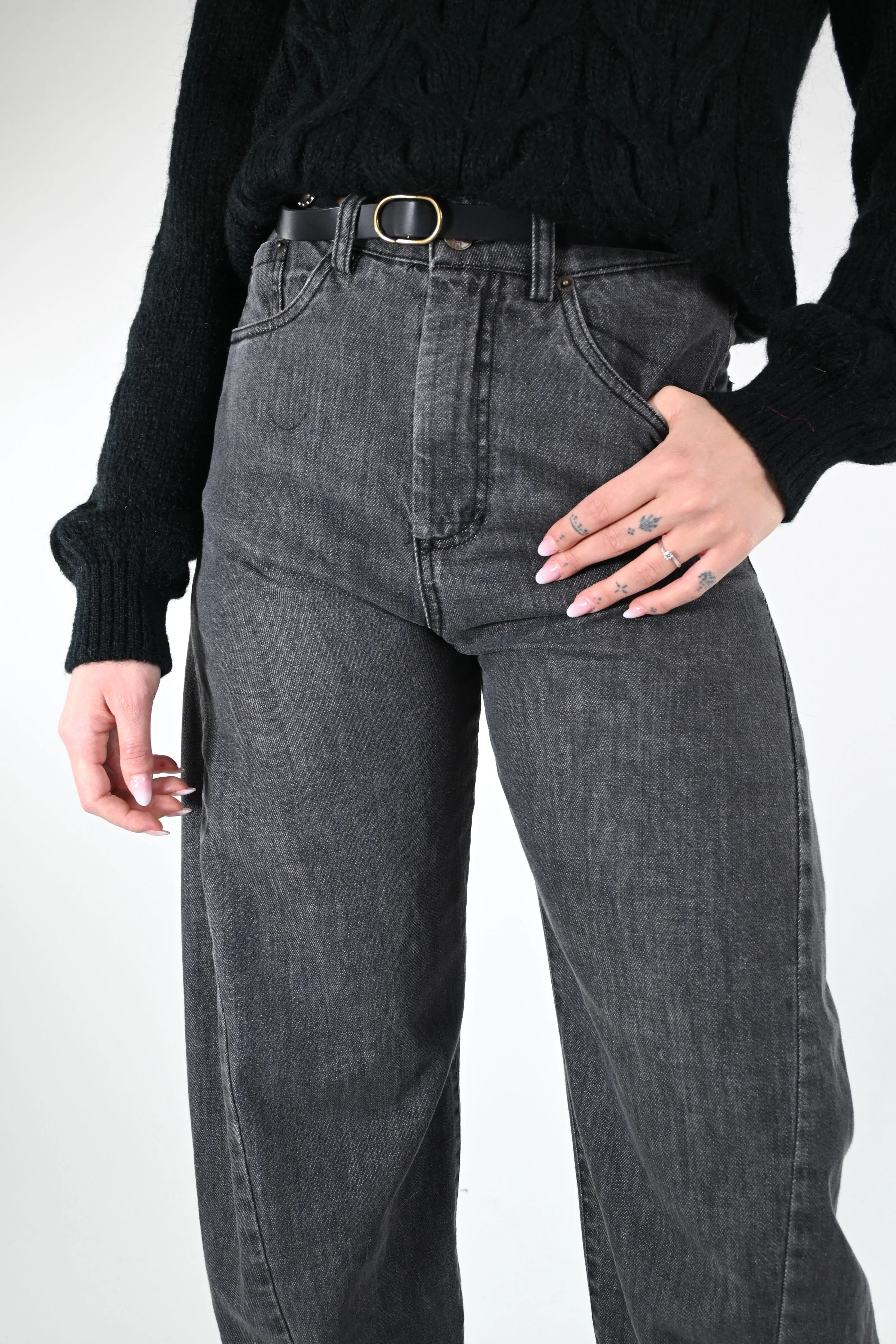 MOTEL - JEANS BALLOON CON SPICCHI ART.W25P194 - GRIGIO - Image 6