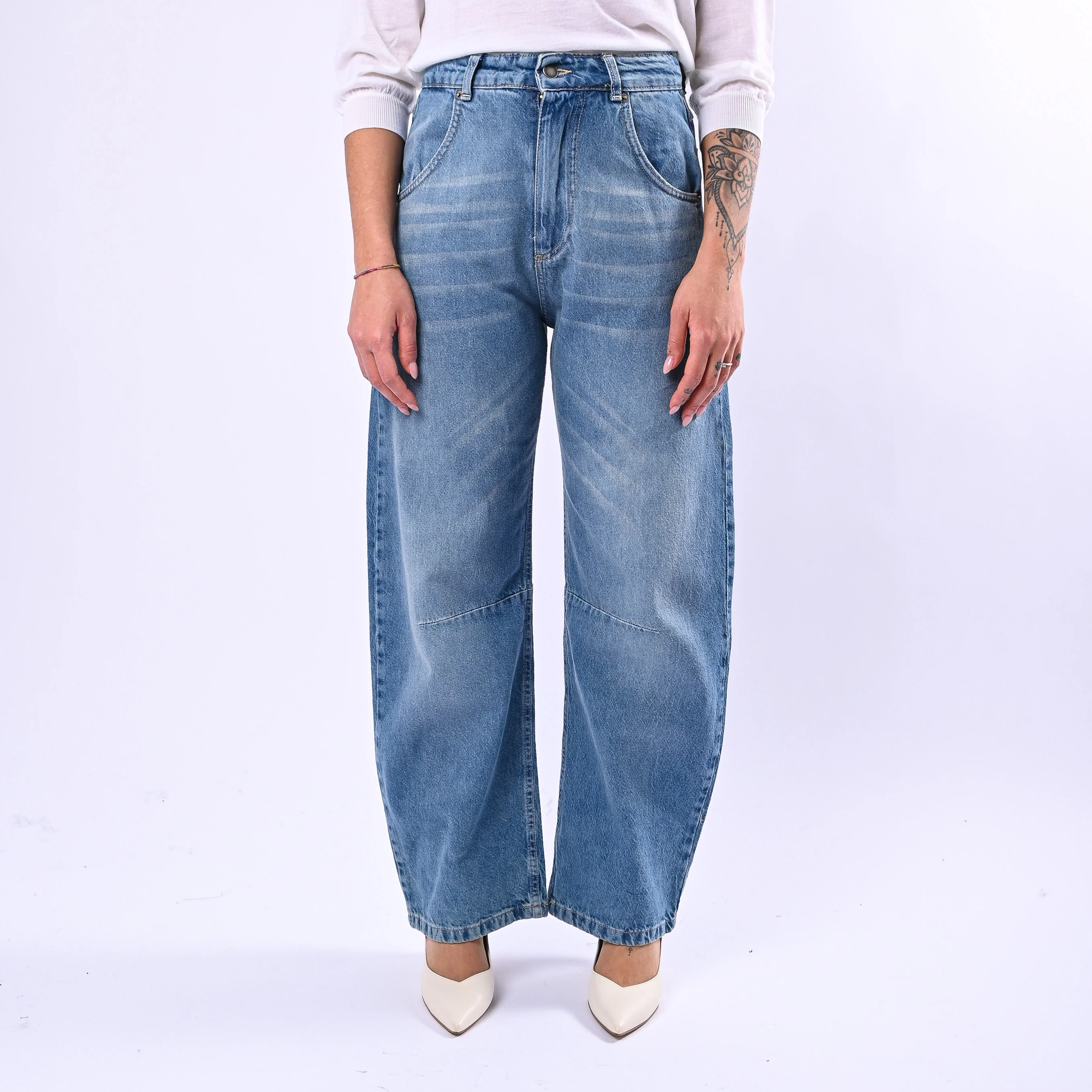 MOTEL - JEANS BARREL MODELLO MILLA ART.661P - LAVAGGIO CHIARO - Image 2