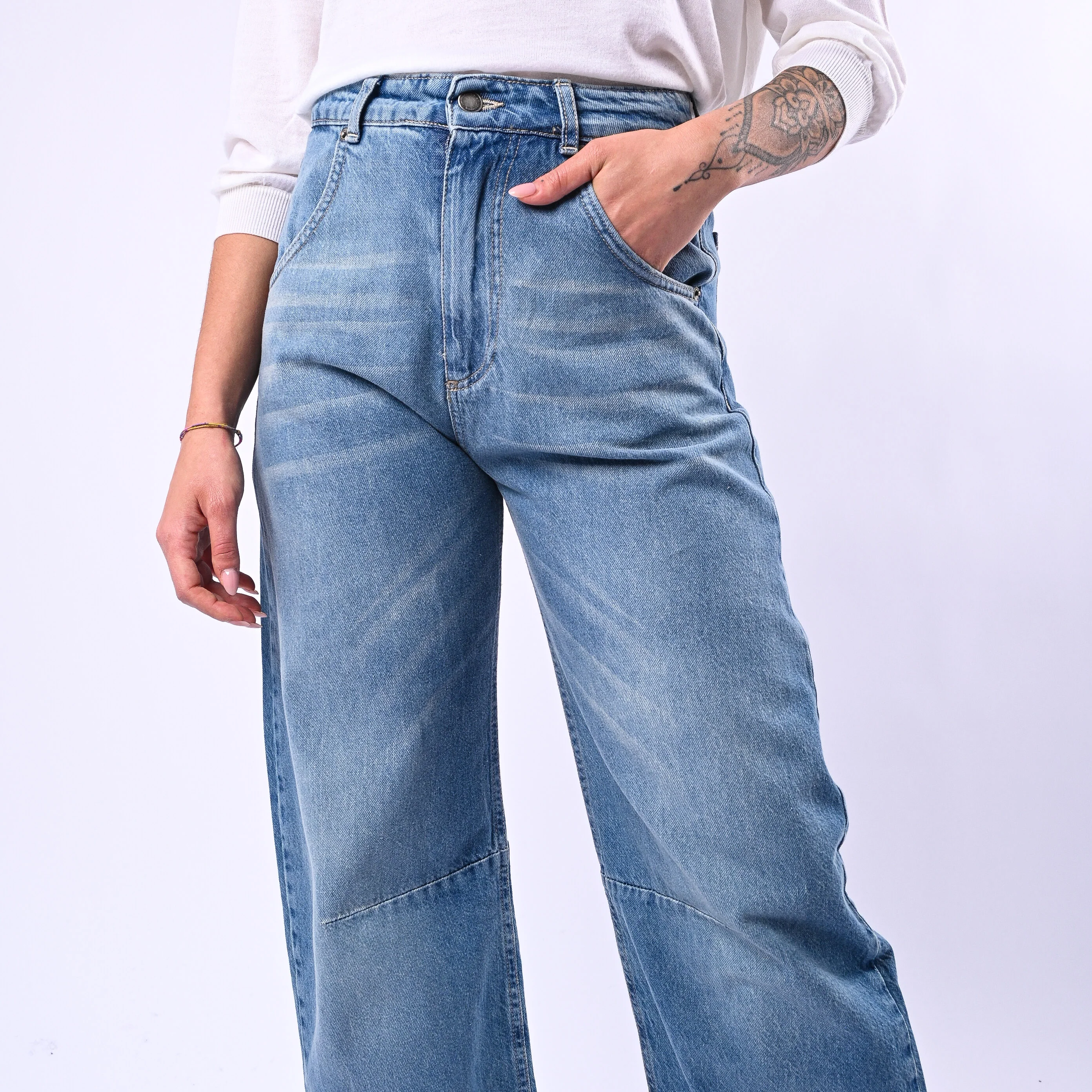 MOTEL - JEANS BARREL MODELLO MILLA ART.661P - LAVAGGIO CHIARO - Image 5
