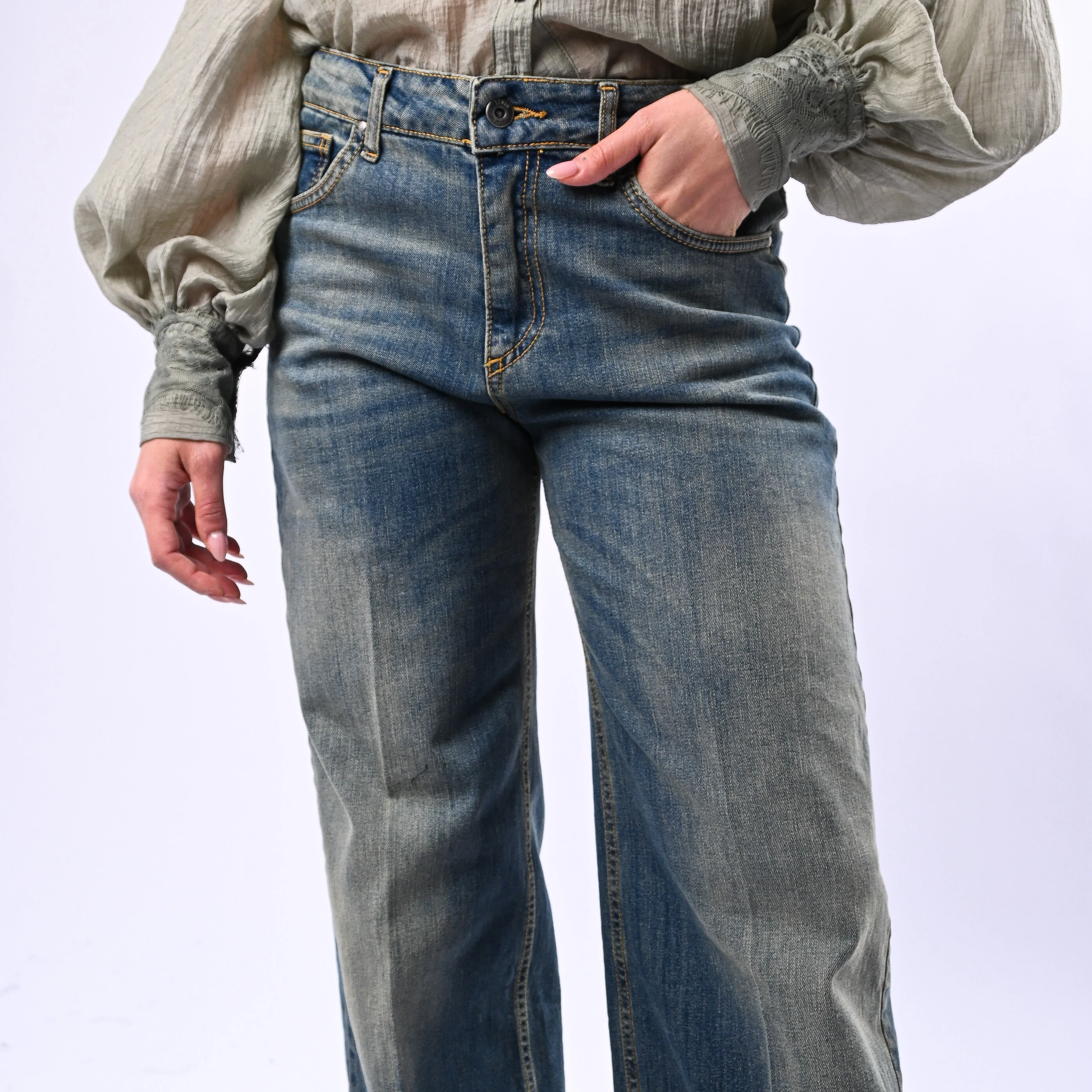 MOTEL - JEANS PALAZZO COMFORT ART.T522W630 -LAVAGGIO AL THE' - Image 4