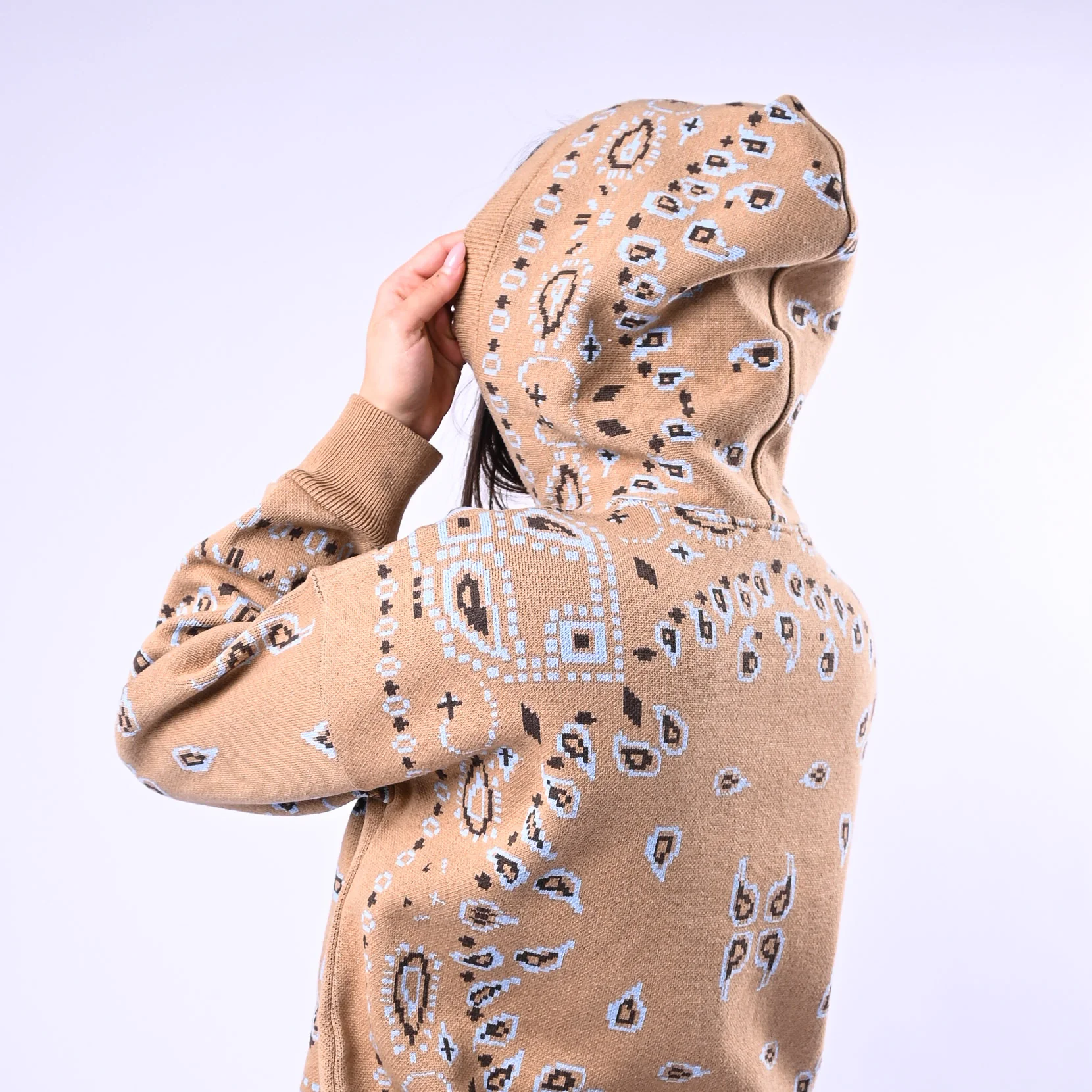 MOTEL - MAGLIA CAPPUCCIO FANTASIA BANDANA ART.26P259 - CAMMELLO - Image 5