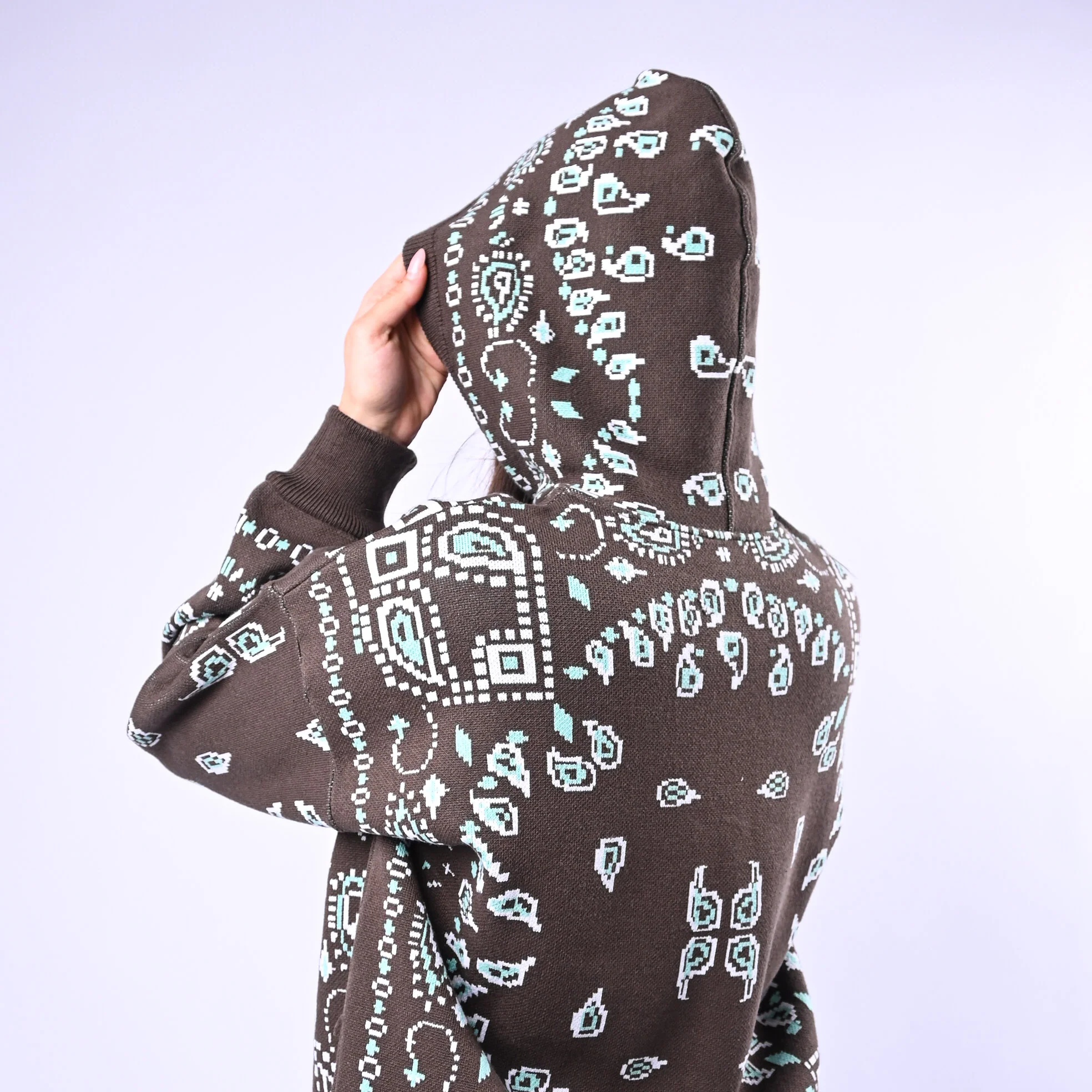 MOTEL - MAGLIA CAPPUCCIO FANTASIA BANDANA ART.26P259 - MORO - Image 5