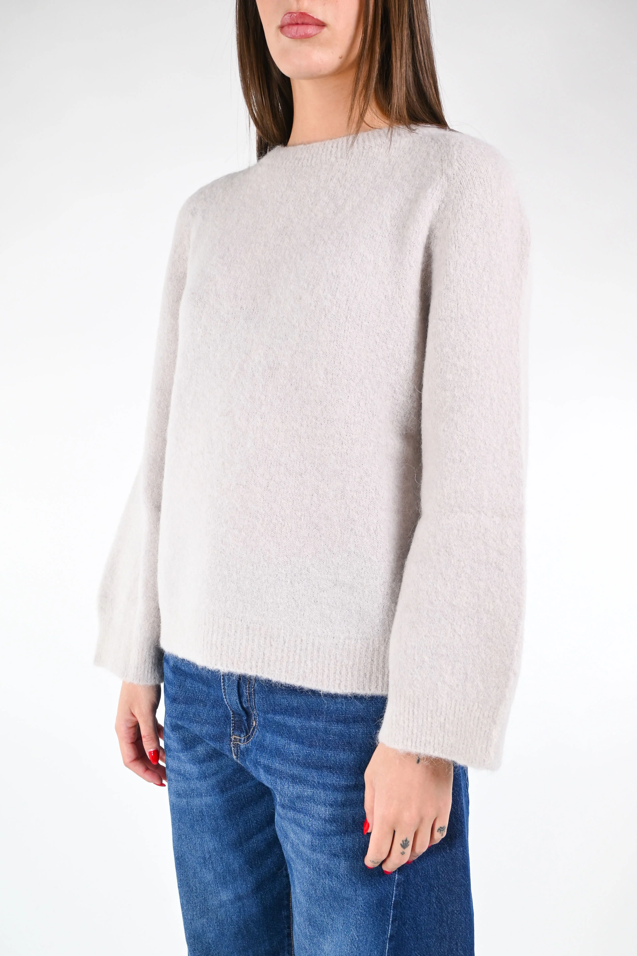 B LOVE - MAGLIA OVER IN ALPACA ART.W1039BA - BEIGE - Image 3