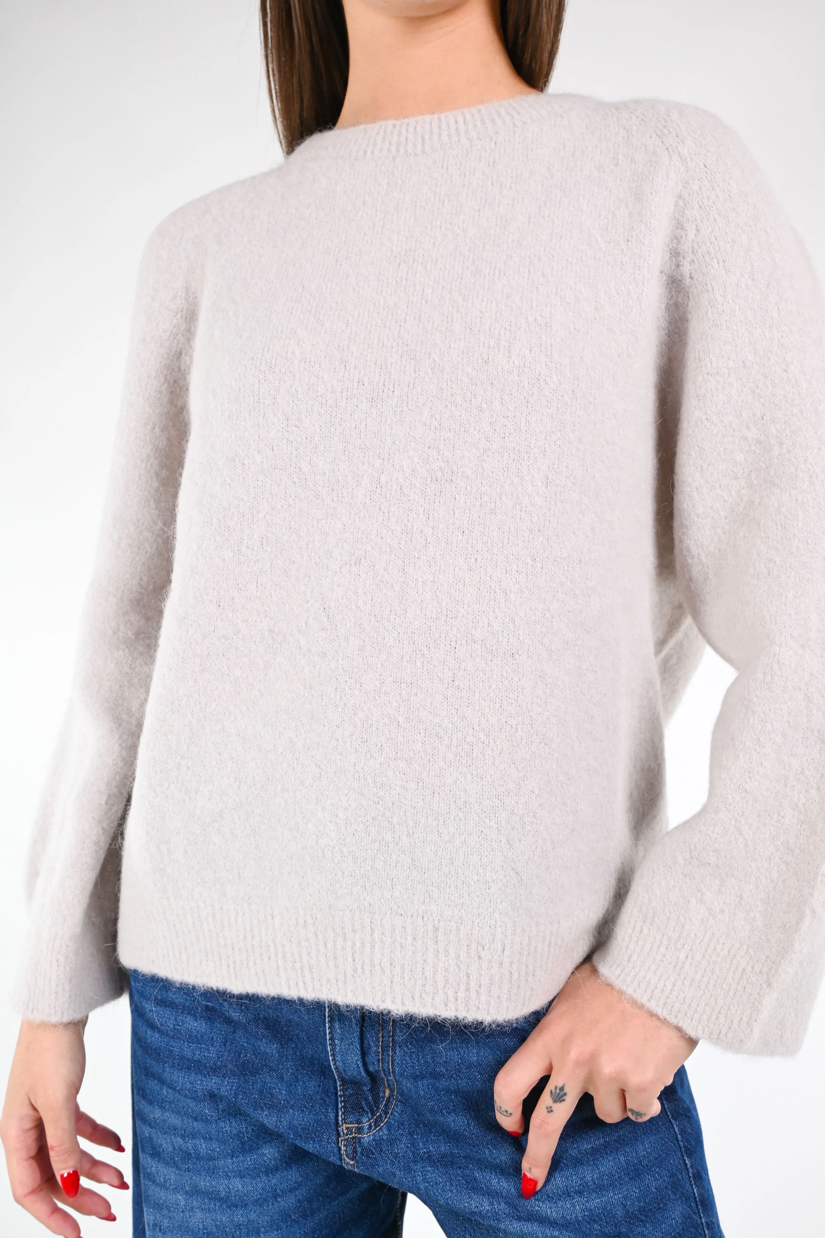B LOVE - MAGLIA OVER IN ALPACA ART.W1039BA - BEIGE - Image 5