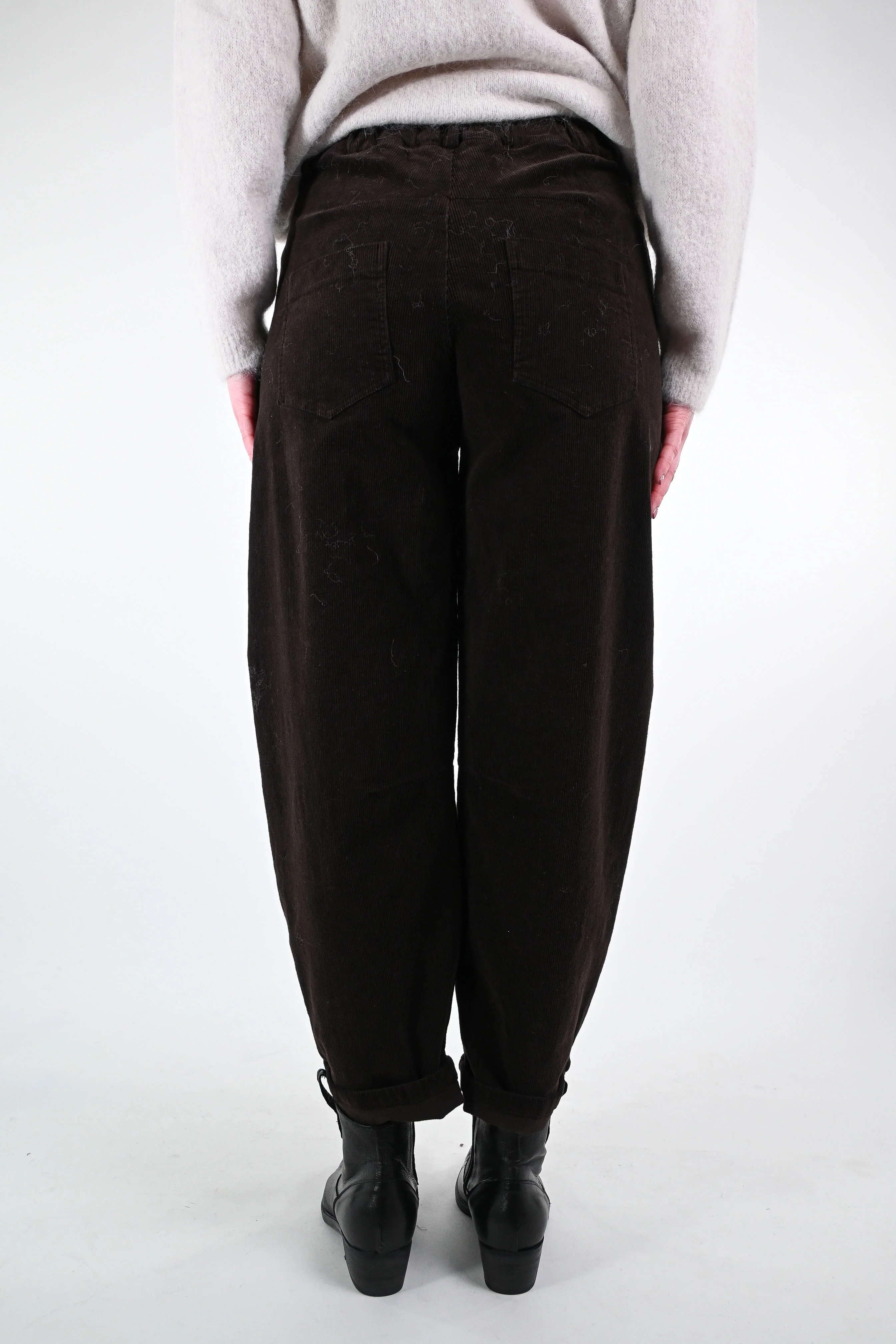 MOTEL - PANTALONE BAGGY VELLUTO 1000 RIGHE ART.PA5093 - MORO - Image 4