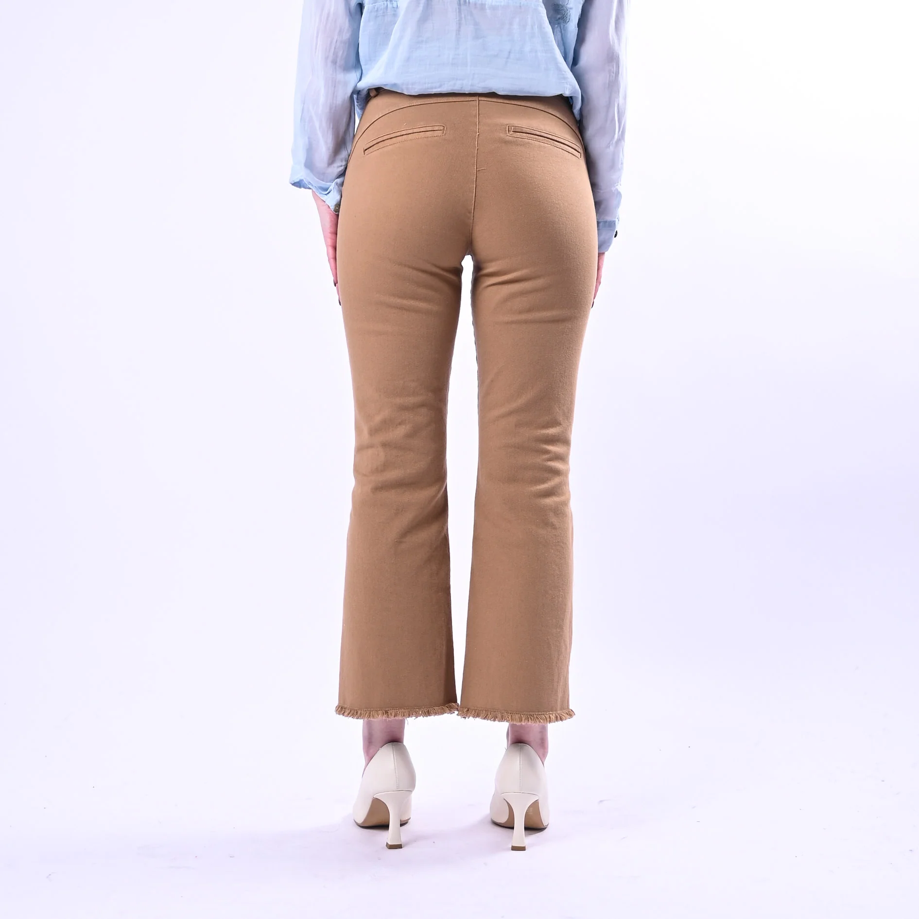 MOTEL - PANTALONE DRITTO SFRANGIATO ART.PA5052 - BULL DENIM AVENA - Image 3