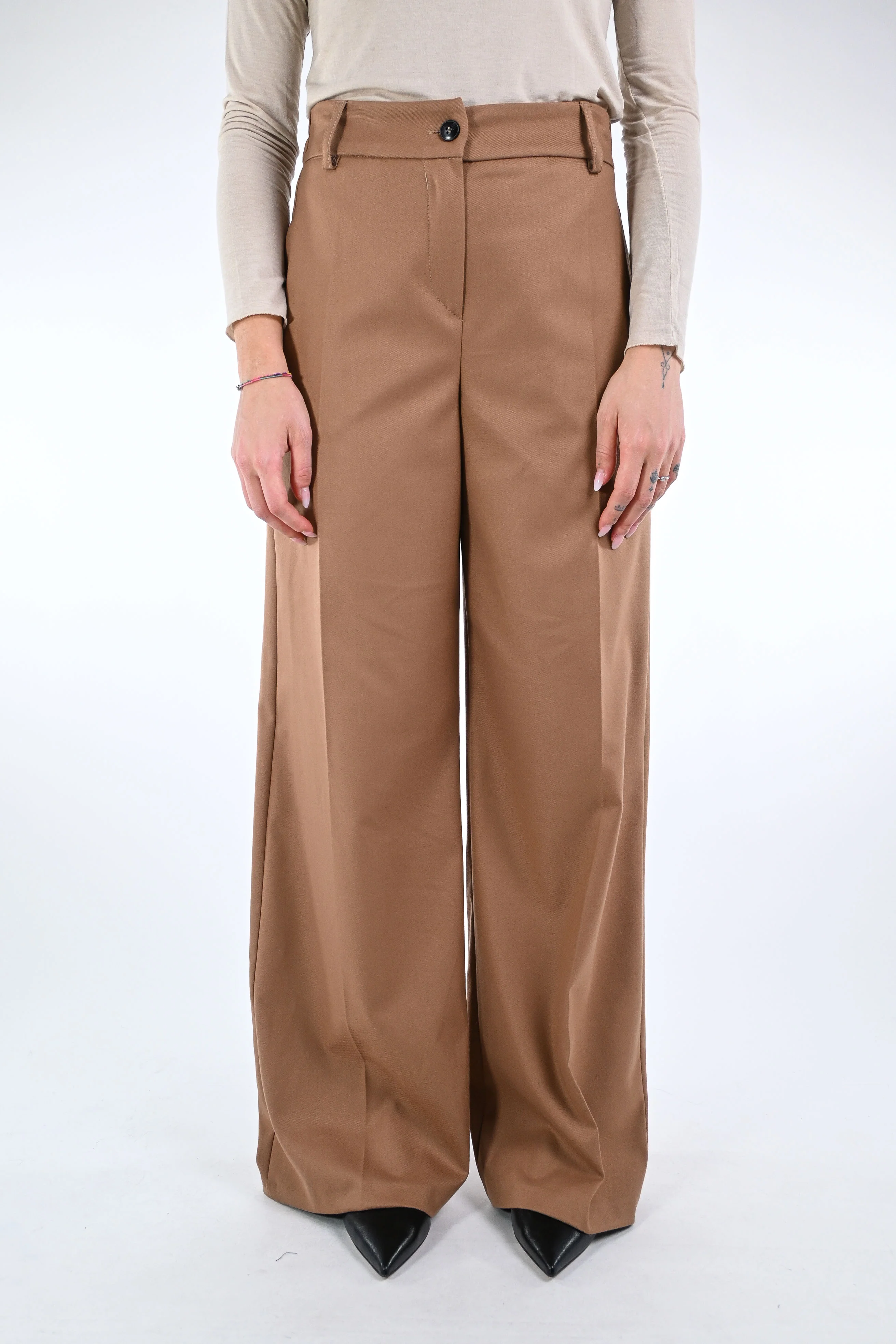 MOTEL - PANTALONE PALAZZO FLANELLA ART.26P1753 - CAMMELLO - Image 2