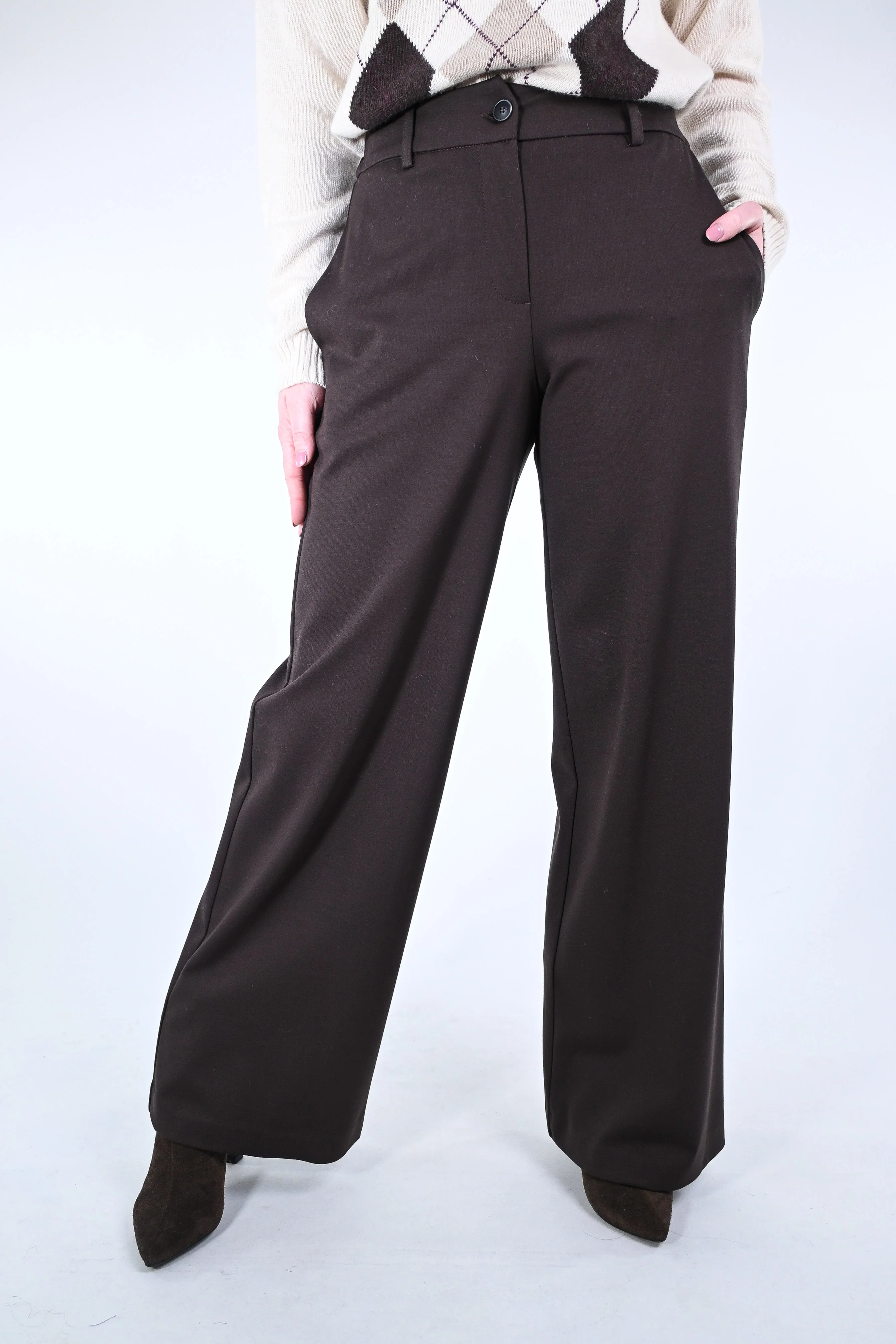 MOTEL - PANTALONE PALAZZO PUNTO MILANO ART.26P1456 - MORO