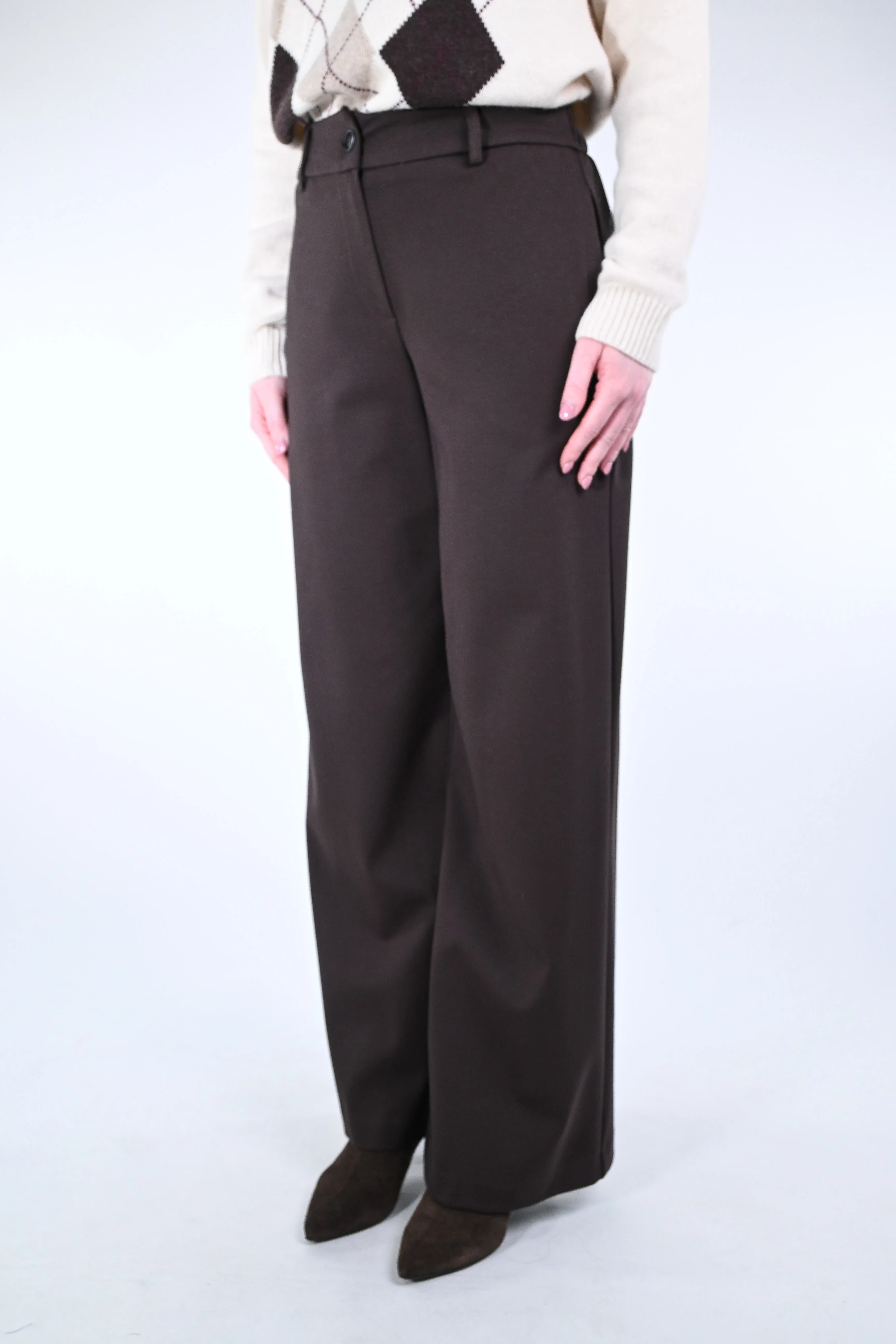 MOTEL - PANTALONE PALAZZO PUNTO MILANO ART.26P1456 - MORO - Image 3
