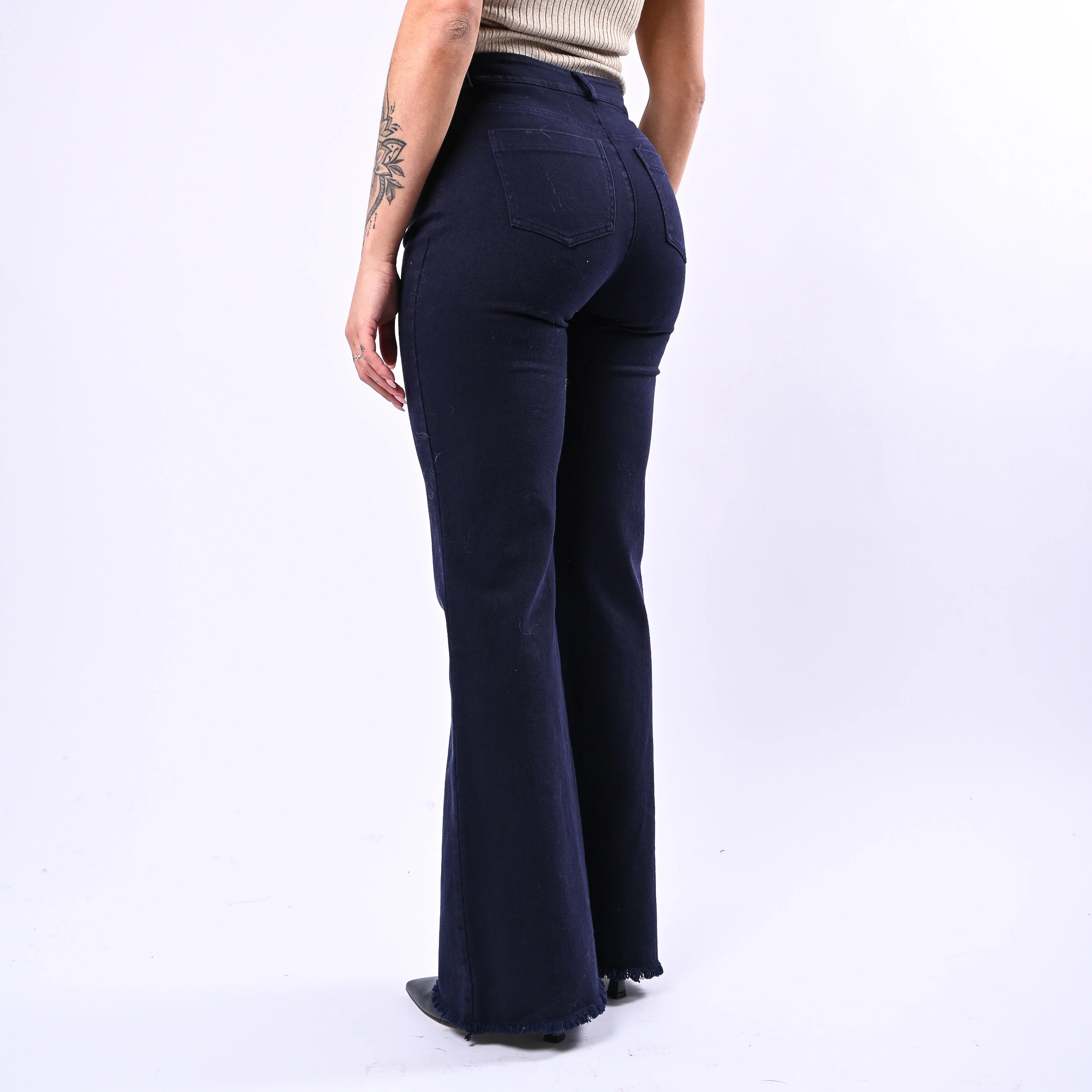 MOTEL- PANTALONE TROMBETTA SFRANGIATO ART.PA5427 - BULL DENIM BLU - Image 4