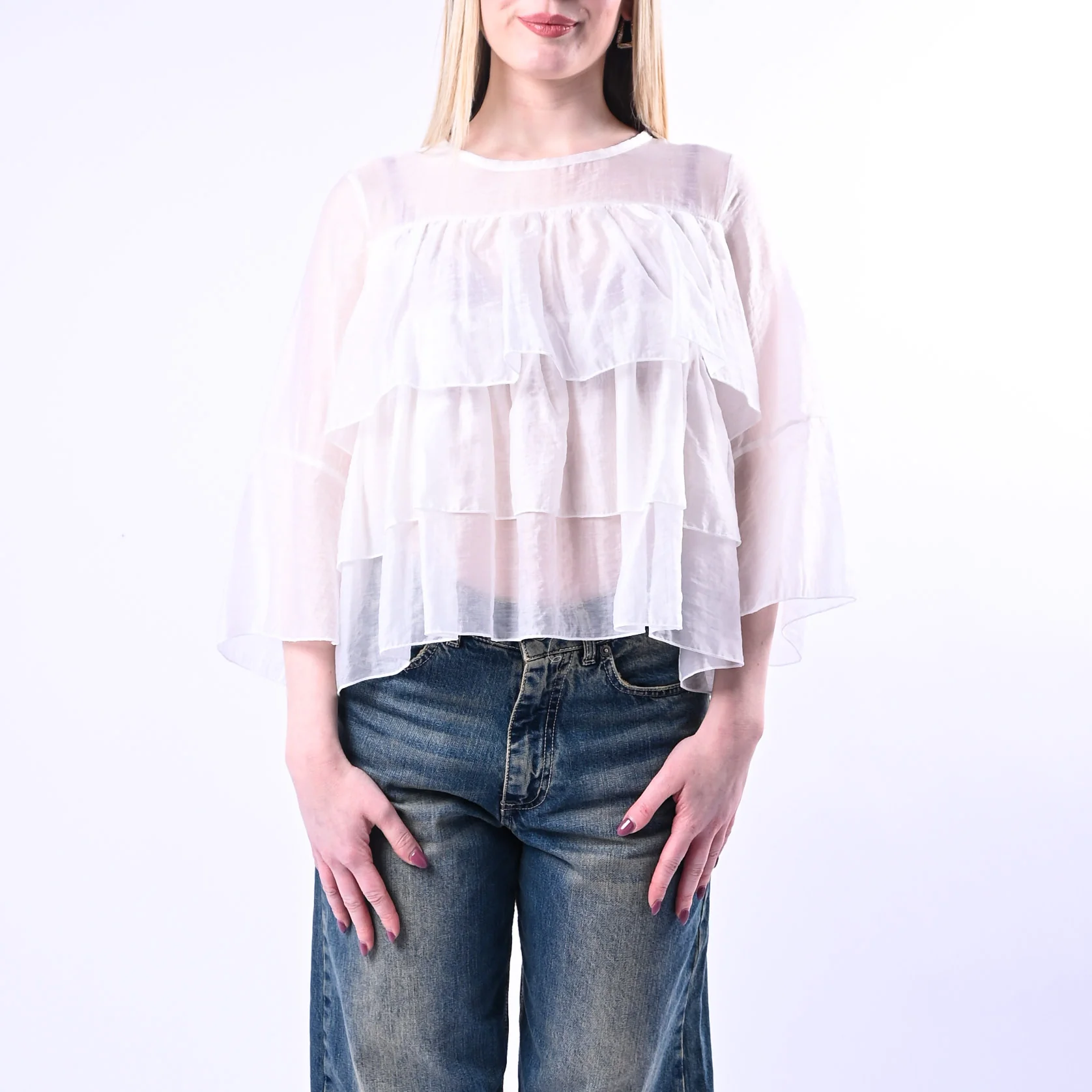 PHILIA LOFT - BLUSA LYOCELL A BALZE ART.D02N0773/L - LATTE - Image 2