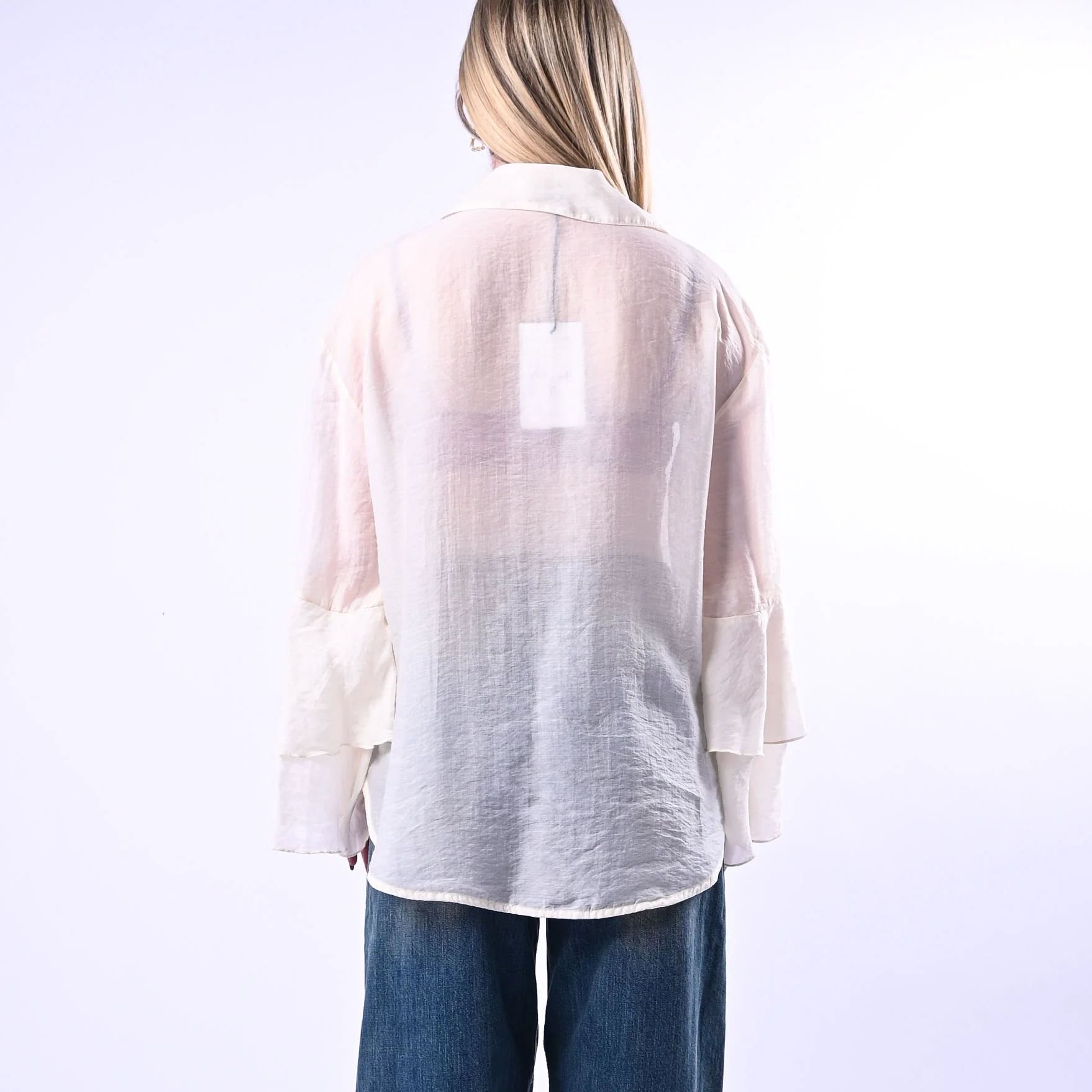 PHILIA LOFT - CAMICIA LYOCELL MANICA A BALZE ART.W02G0736/B - BURRO - Image 4