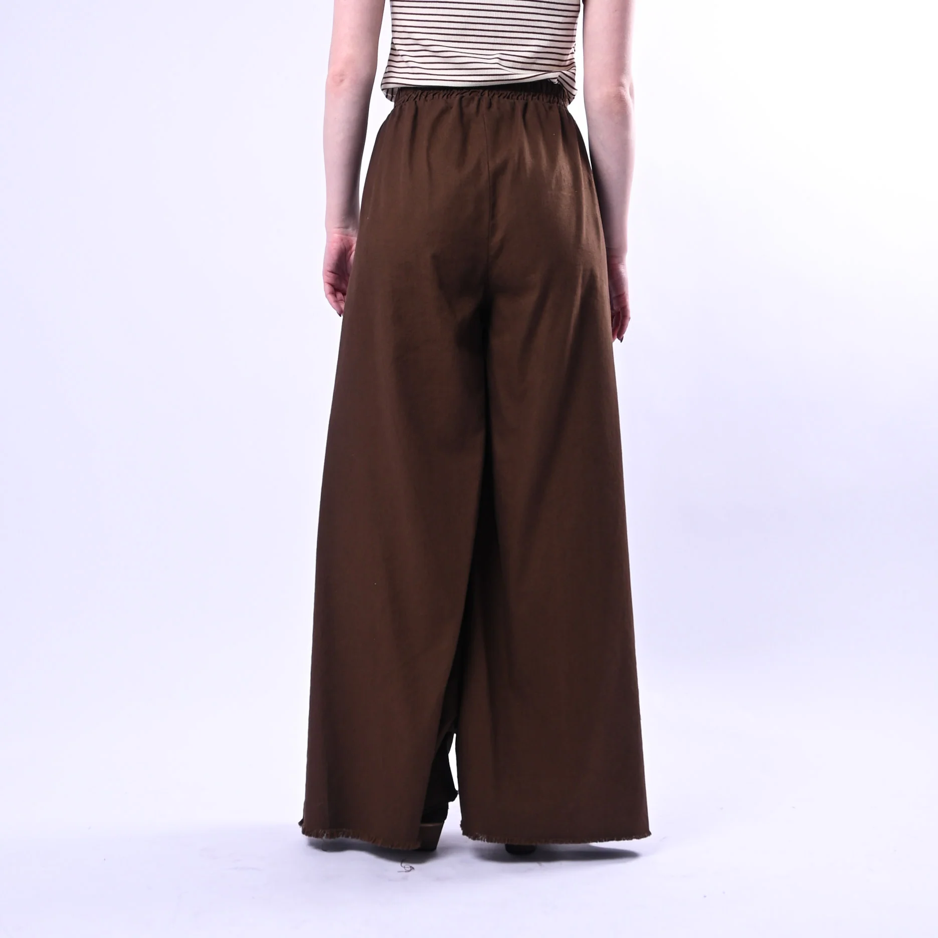 PHILIA LOFT - PANTALONE PALAZZO FLUIDO COULISSE ART.R02L0433 - MORO - Image 4