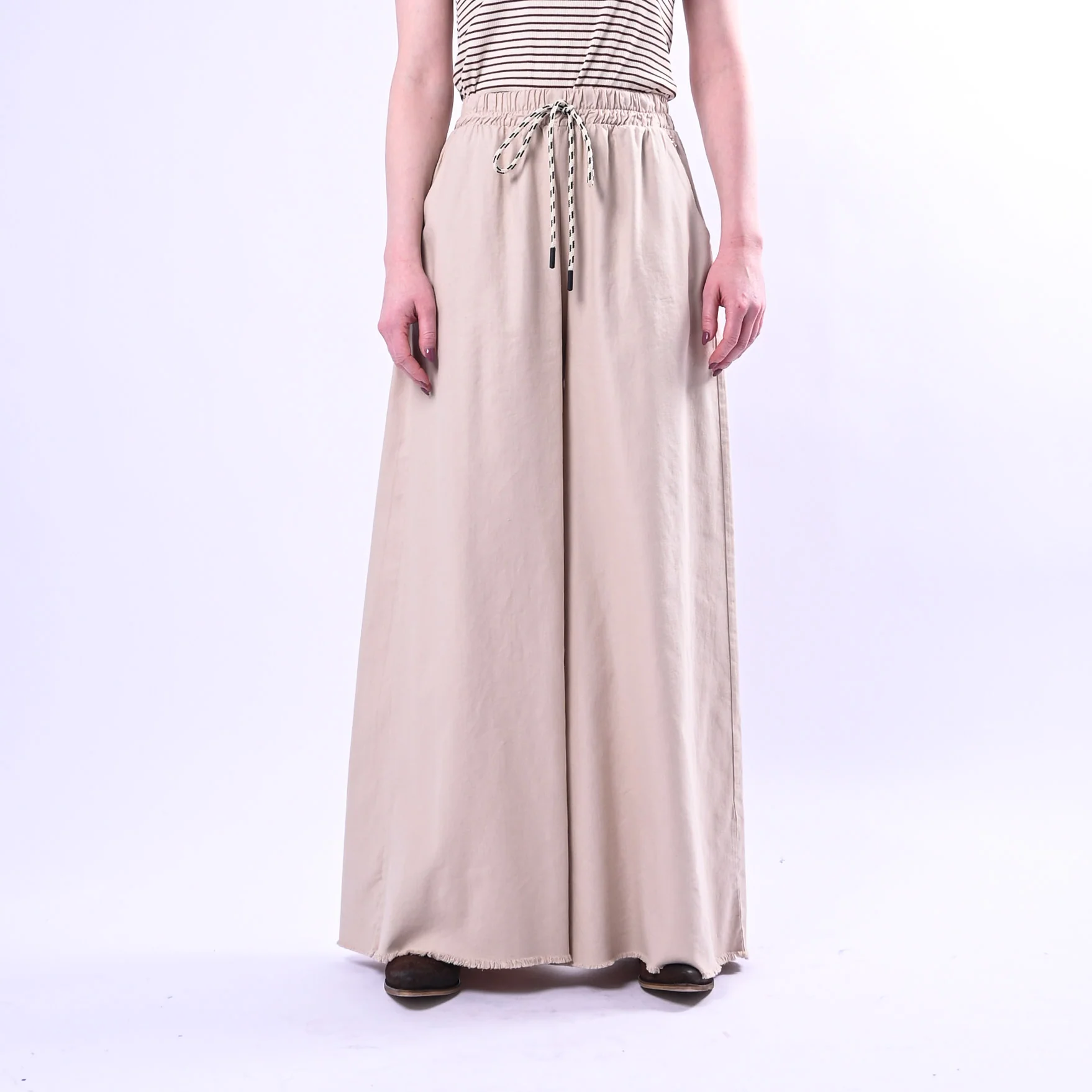 PHILIA LOFT - PANTALONE PALAZZO FLUIDO COULISSE ART.R02L0433 - SABBIA - Image 2